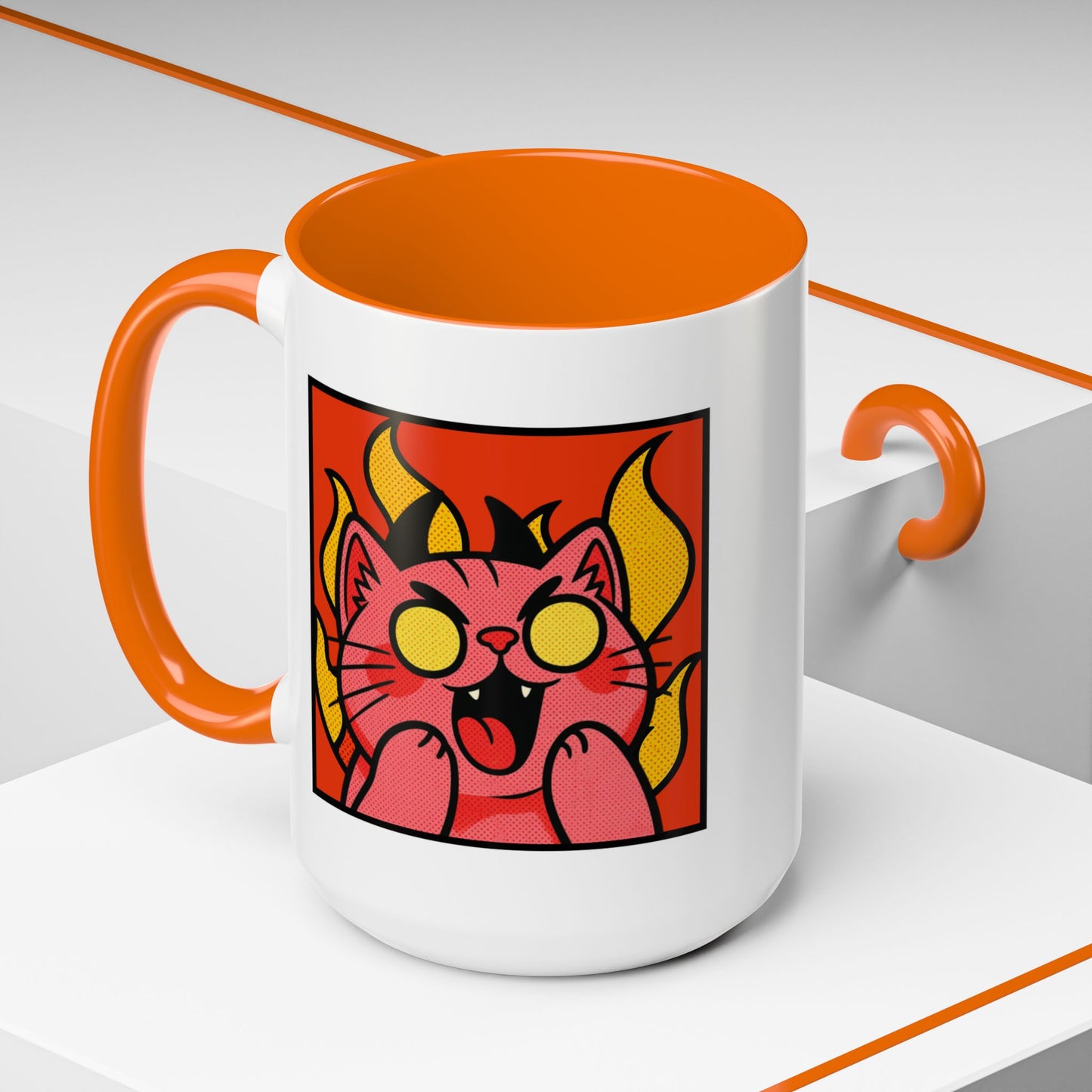 Evil Laughing Cat - Twitch Emote - Cute Devil Cat Accent Coffee Mug (11/15oz)
