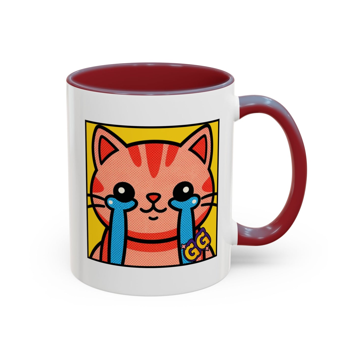 Good Game Tears of Joy - Cute Crying Cat Accent Coffee Mug (11/15oz) – Kawaii Pop Art Cat Emote GG