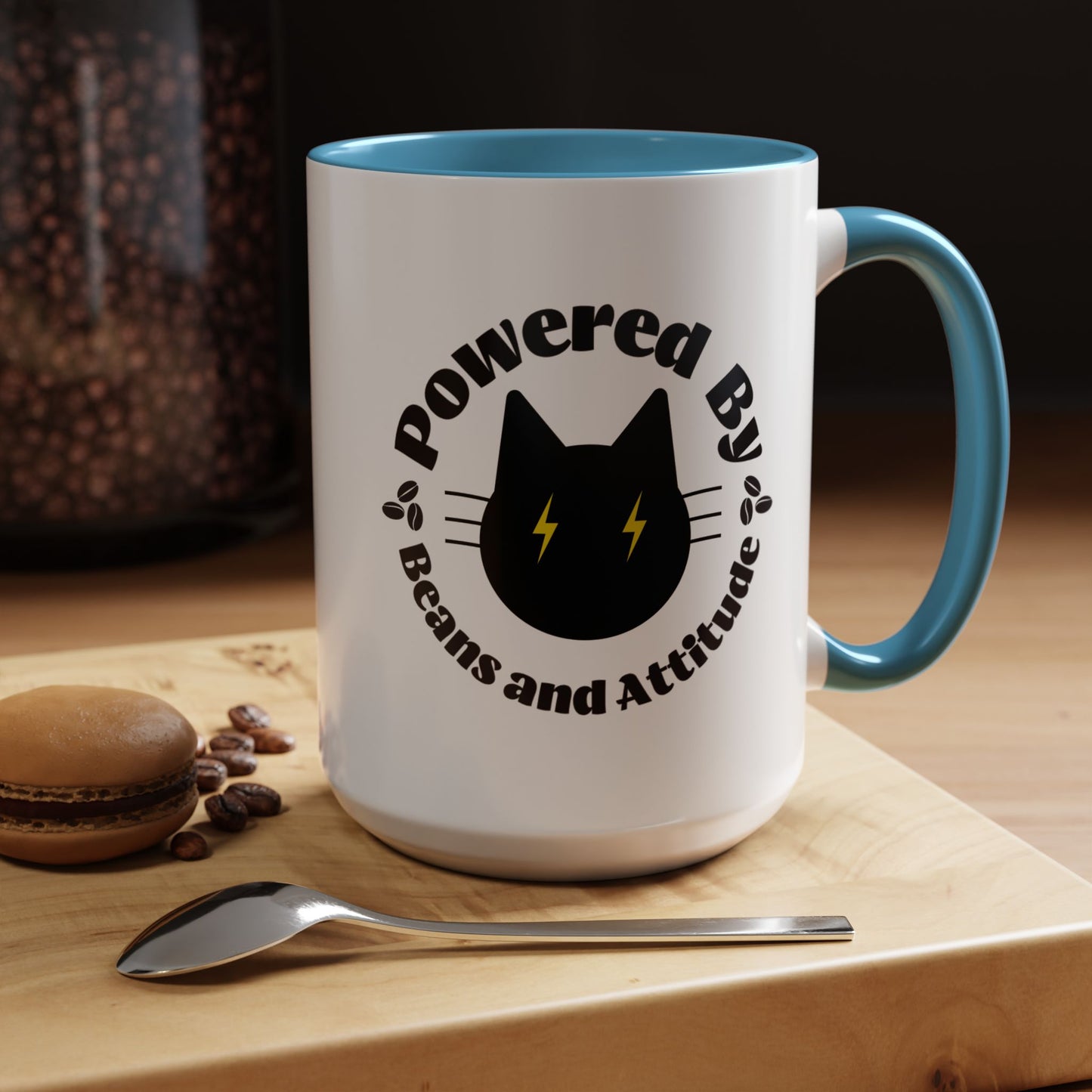 Powered By Beans and Attitude Coffee Mug | Accent Mug 11oz 15oz