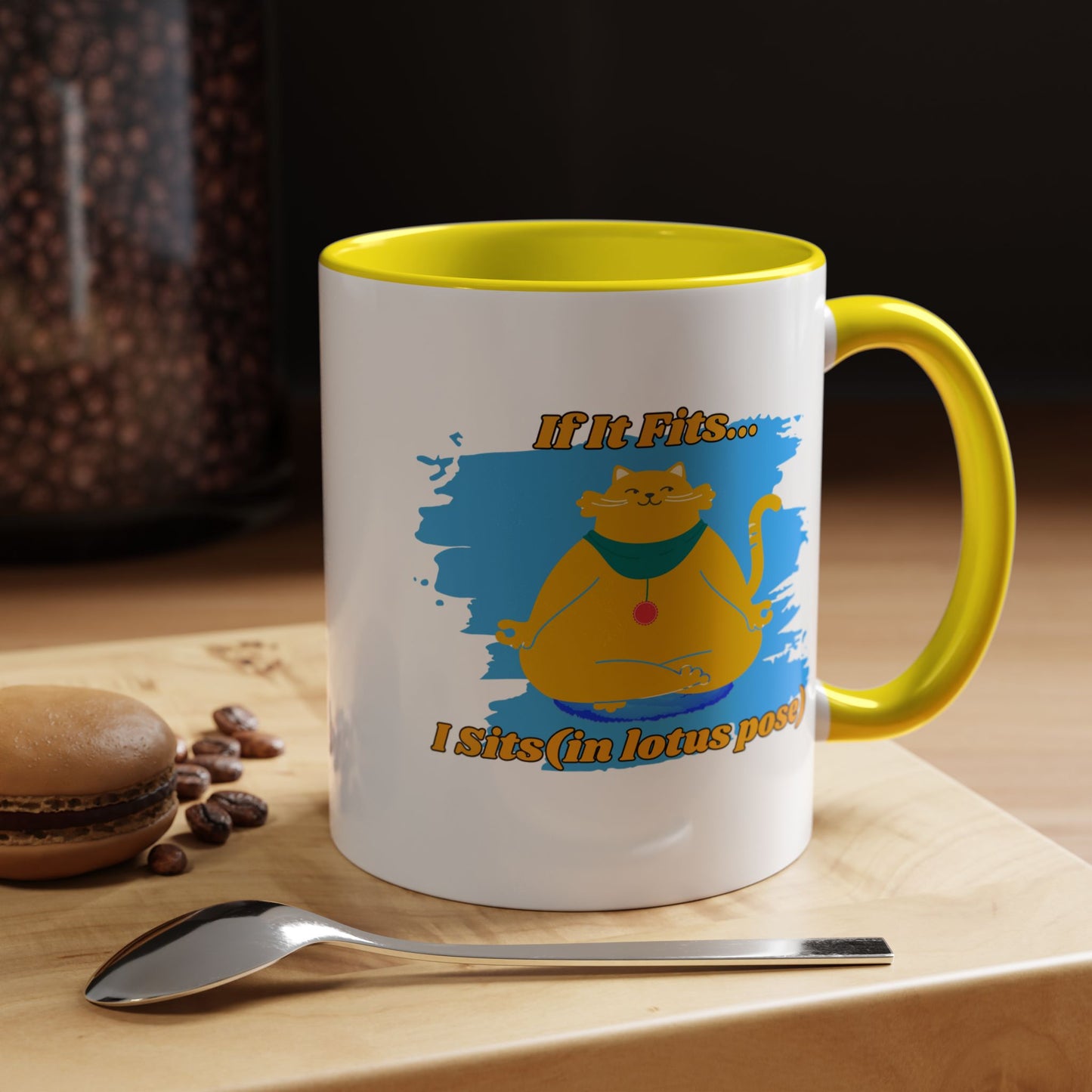 "If It Fits, I Sit" Lotus Pose Coffee Mug, Motivational Mug, Yoga Lover Gift, Meditation Mug, Funny Tea Cup