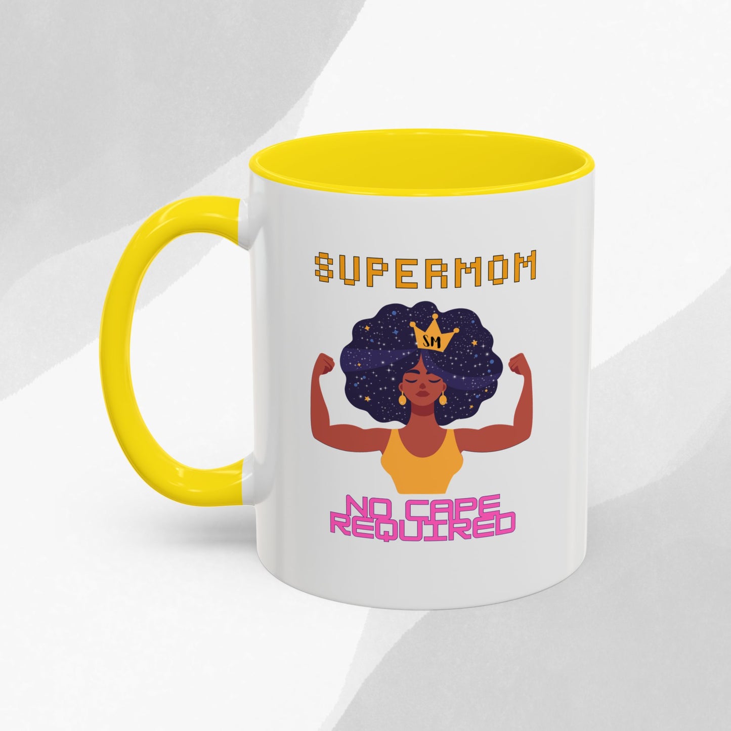 Accent Coffee Mug — "Supermom: No Cape Required" Empowerment Coffee Mug