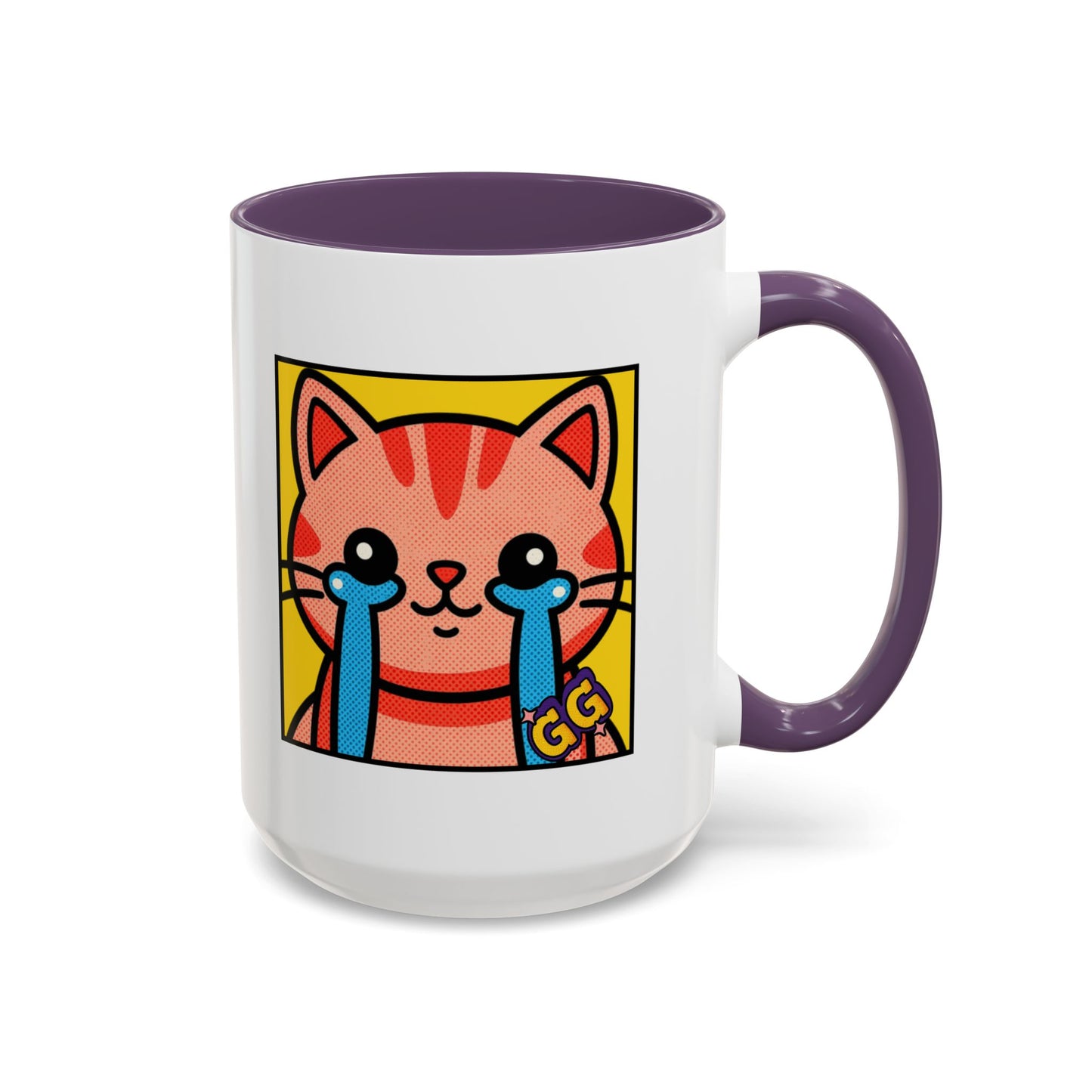 Good Game Tears of Joy - Cute Crying Cat Accent Coffee Mug (11/15oz) – Kawaii Pop Art Cat Emote GG