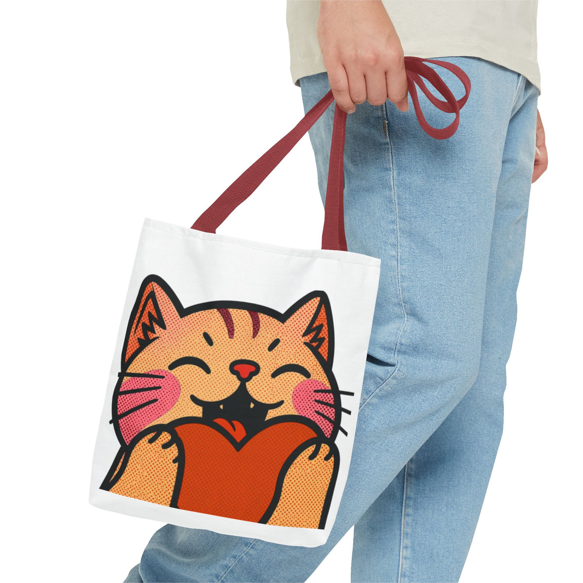 Heart, Hug, Happiness, Love Tote Bag – Happy Cat Twitch Emote