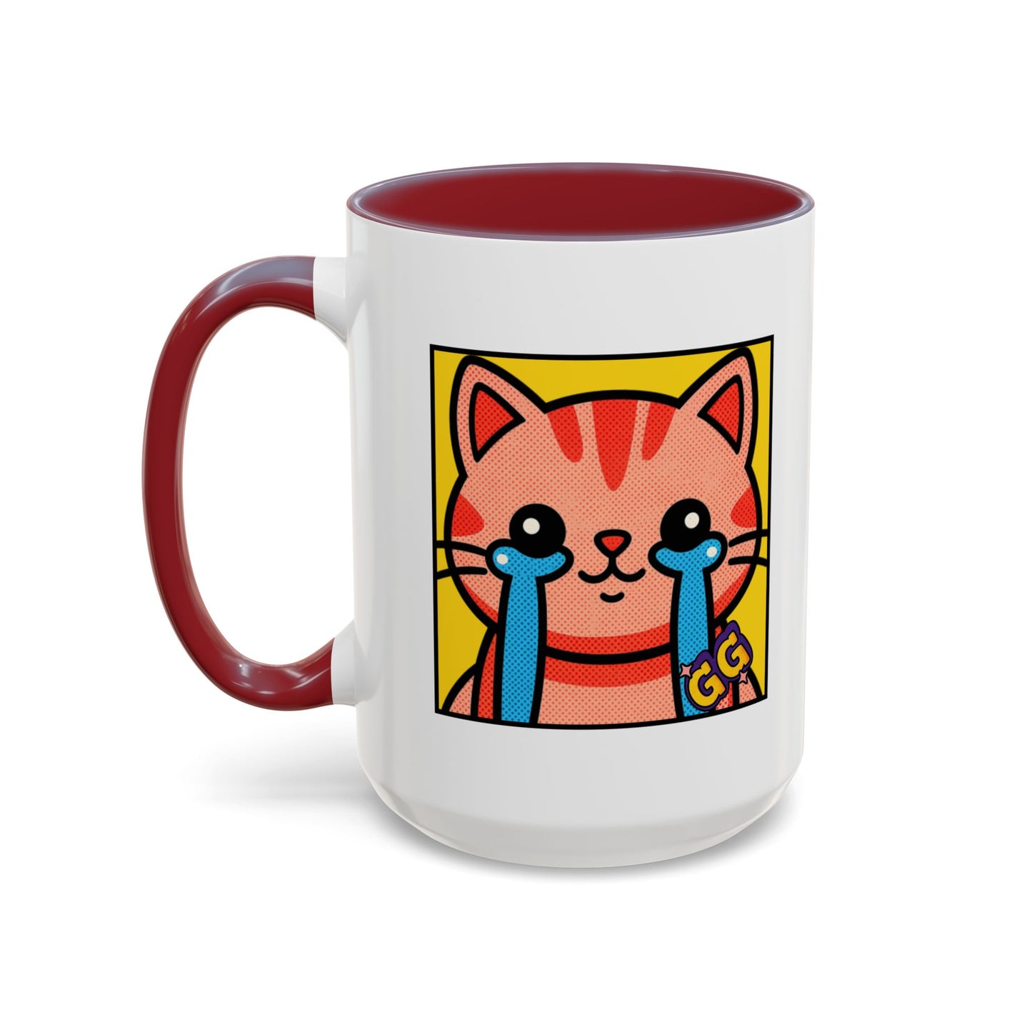 Good Game Tears of Joy - Cute Crying Cat Accent Coffee Mug (11/15oz) – Kawaii Pop Art Cat Emote GG