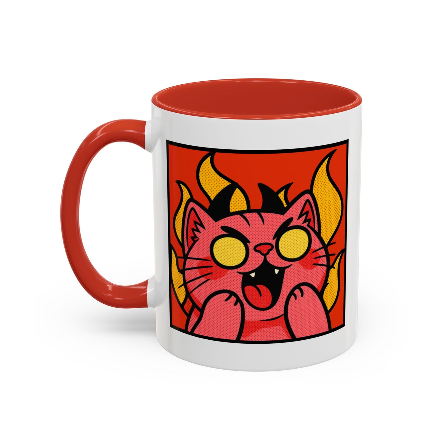 Evil Laughing Cat - Twitch Emote - Cute Devil Cat Accent Coffee Mug (11/15oz)