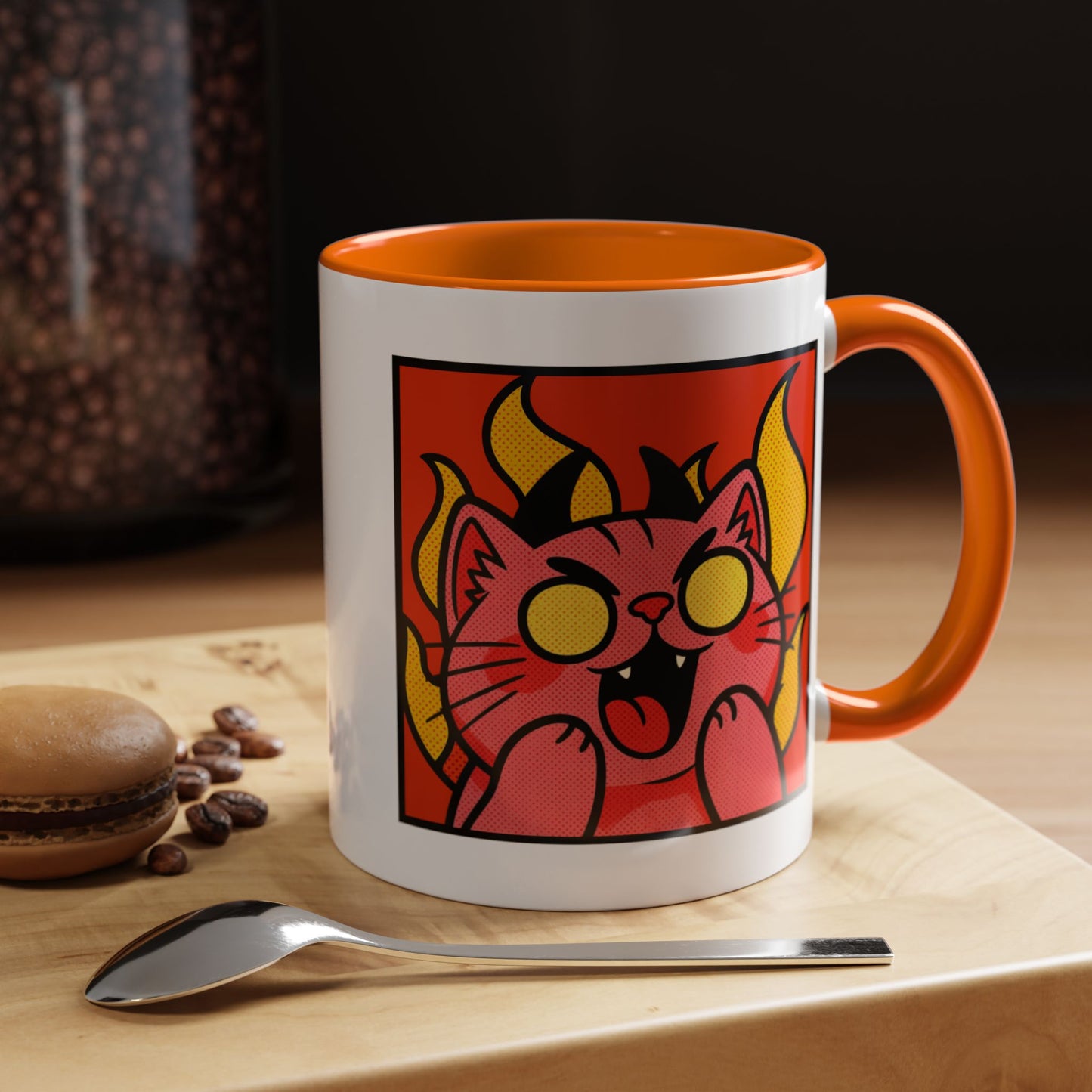 Evil Laughing Cat - Twitch Emote - Cute Devil Cat Accent Coffee Mug (11/15oz)