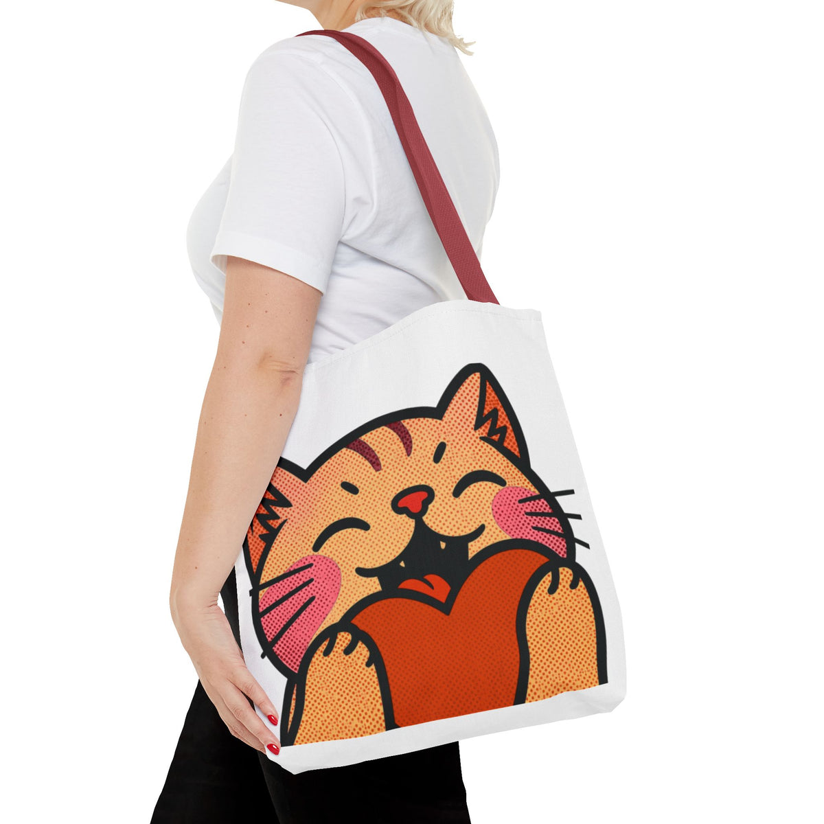 Heart, Hug, Happiness, Love Tote Bag – Happy Cat Twitch Emote
