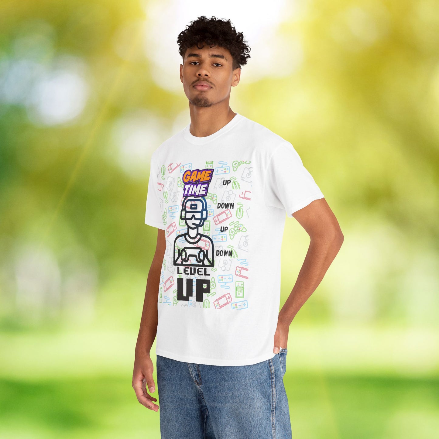 Level Up Gamer T-Shirt — "Game Time" Retro Pixel Video Game Tee