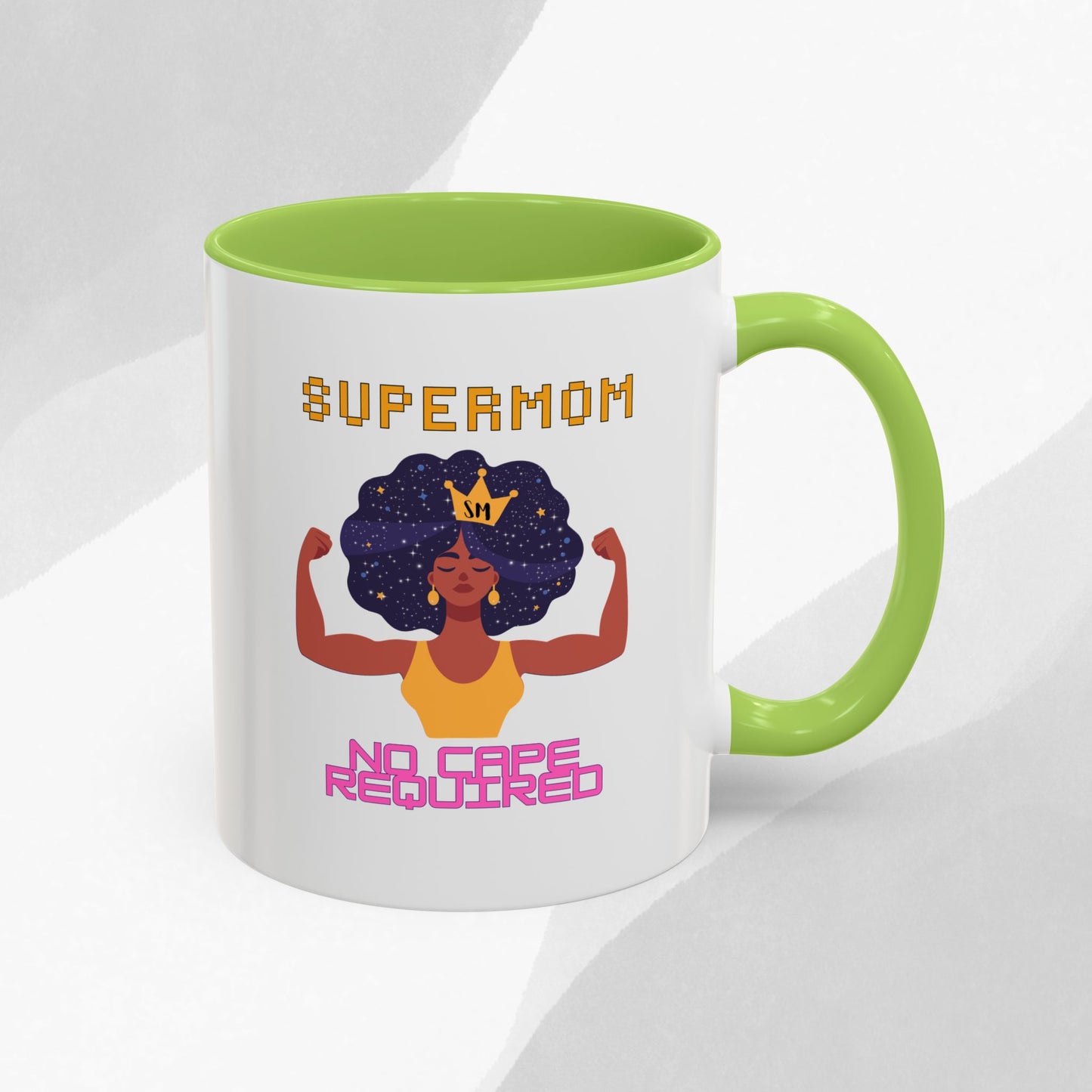 Accent Coffee Mug — "Supermom: No Cape Required" Empowerment Coffee Mug