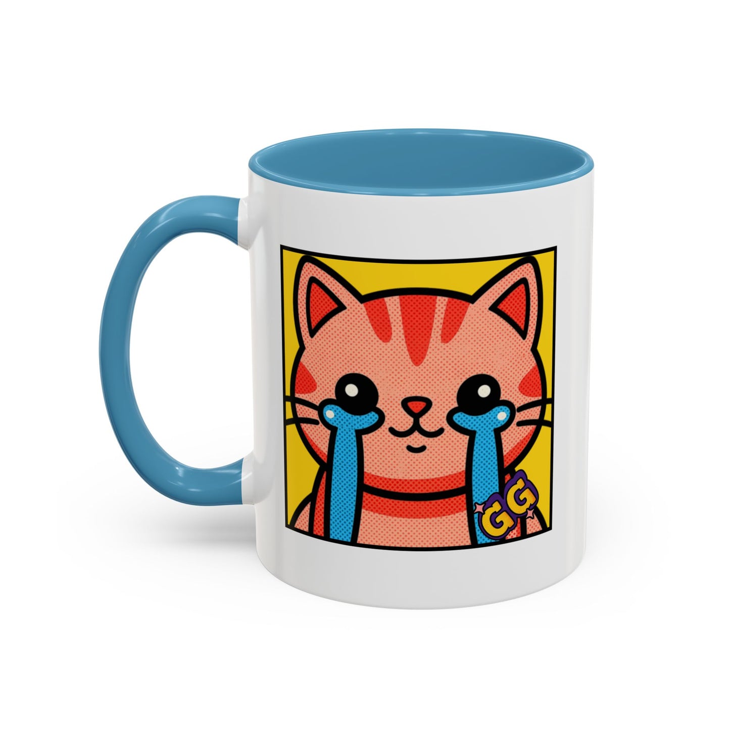 Good Game Tears of Joy - Cute Crying Cat Accent Coffee Mug (11/15oz) – Kawaii Pop Art Cat Emote GG