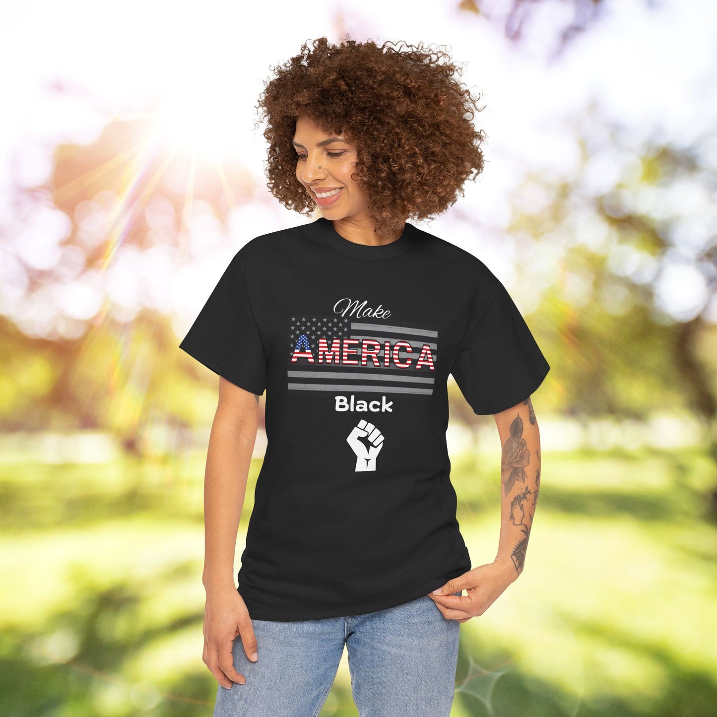 Make America Black Patriotic T‑Shirt —American Pride on the Black Side
