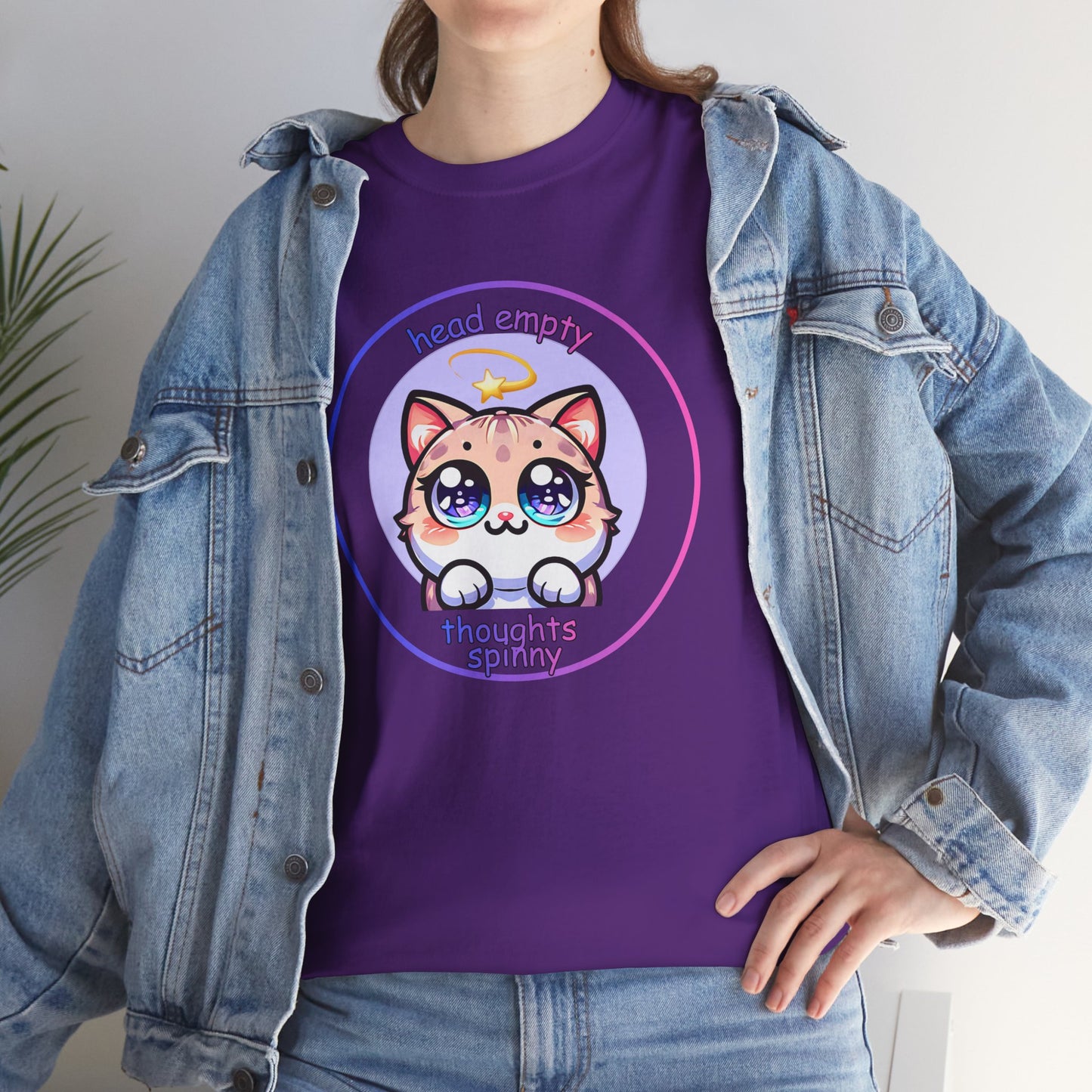 Cute Kawaii Dizzy Cat T-Shirt — "head empty. thoughts spinny."