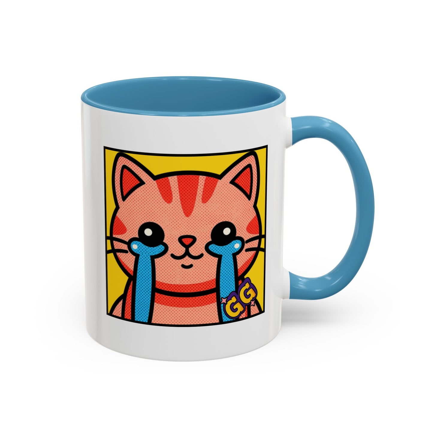 Good Game Tears of Joy - Cute Crying Cat Accent Coffee Mug (11/15oz) – Kawaii Pop Art Cat Emote GG