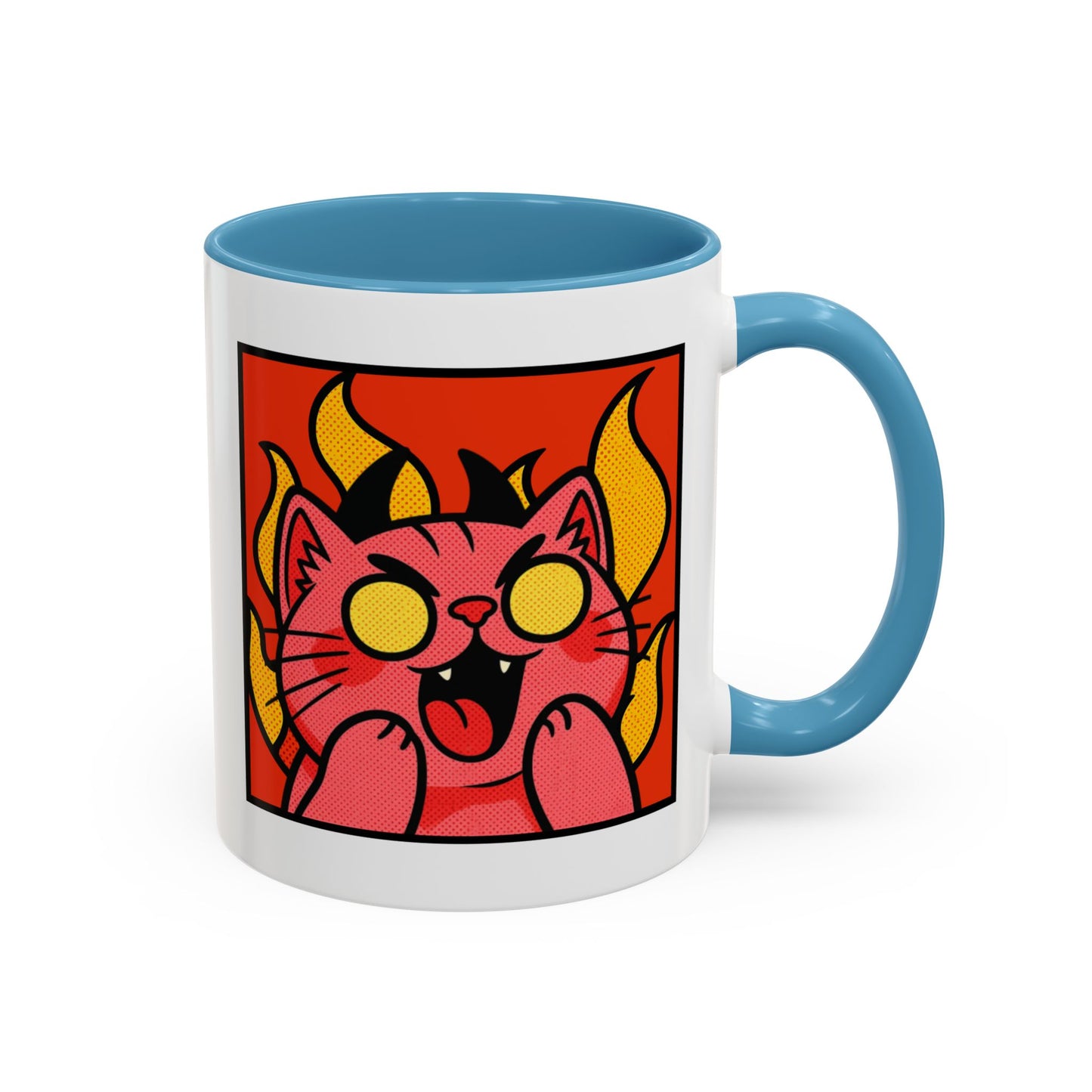 Evil Laughing Cat - Twitch Emote - Cute Devil Cat Accent Coffee Mug (11/15oz)