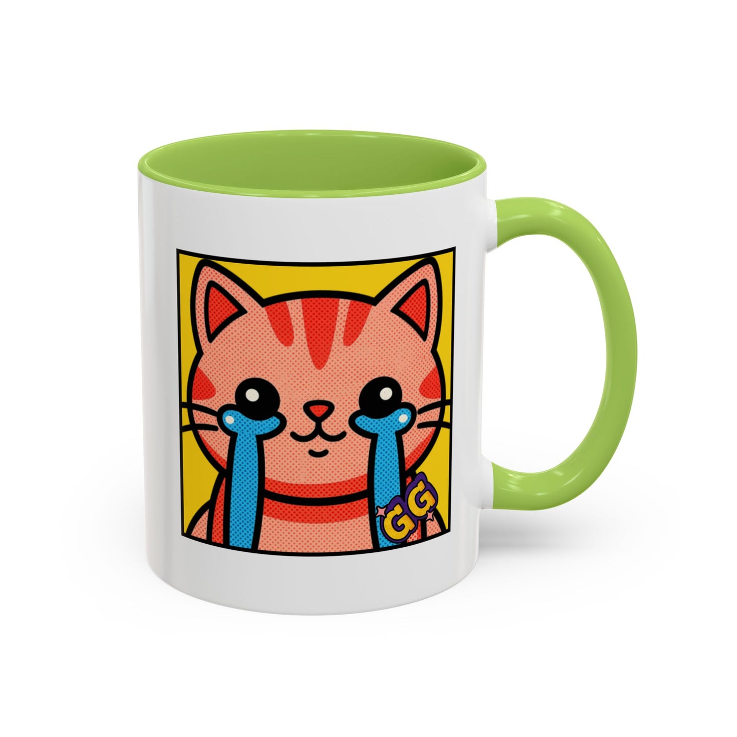 Good Game Tears of Joy - Cute Crying Cat Accent Coffee Mug (11/15oz) – Kawaii Pop Art Cat Emote GG