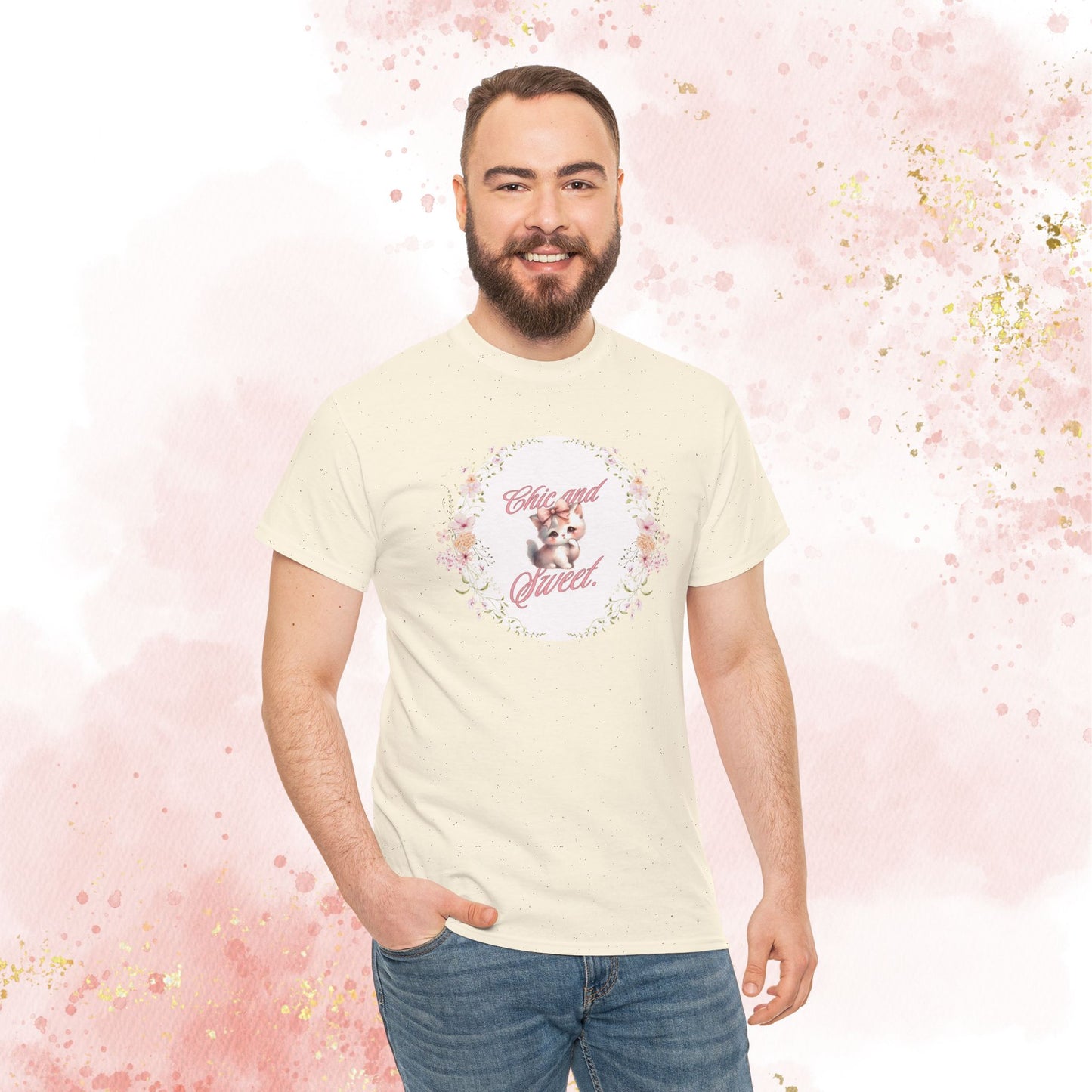 Chic & Sweet - Blushing Kitten Valentine Tee, V-Day, Cat Lovers Gift, Everyday Wear