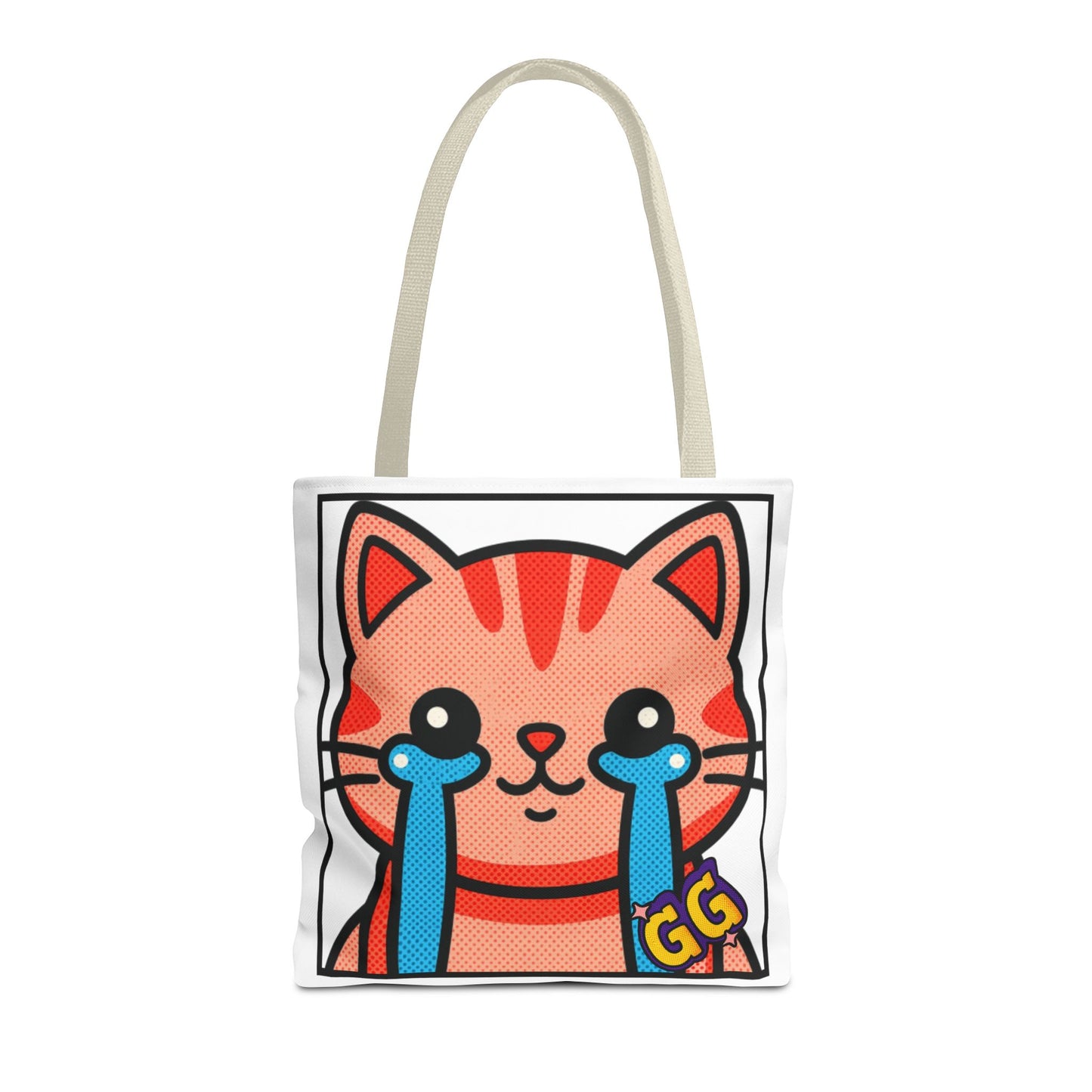 Good Game Tears of Joy - Cute Crying Cat Tote Bag – Kawaii Pop Art Cat Emote GG