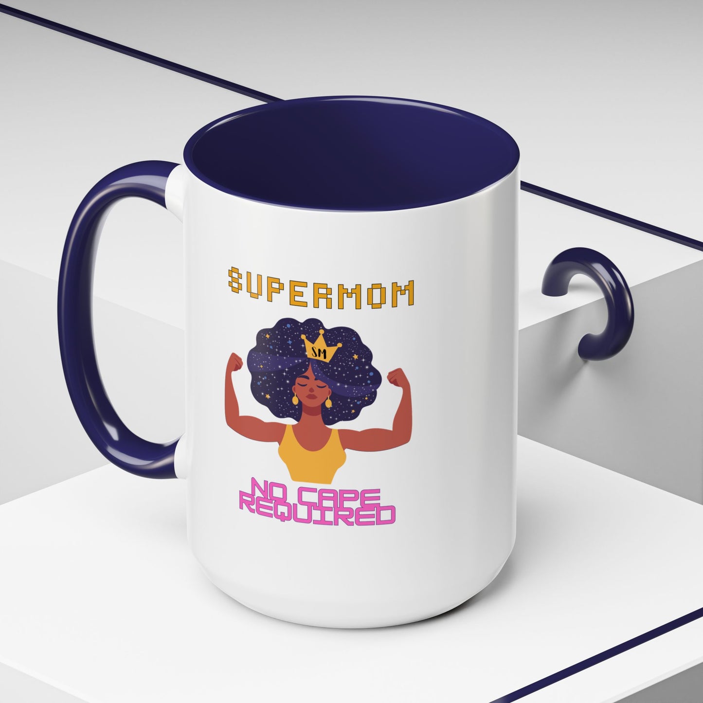 Accent Coffee Mug — "Supermom: No Cape Required" Empowerment Coffee Mug