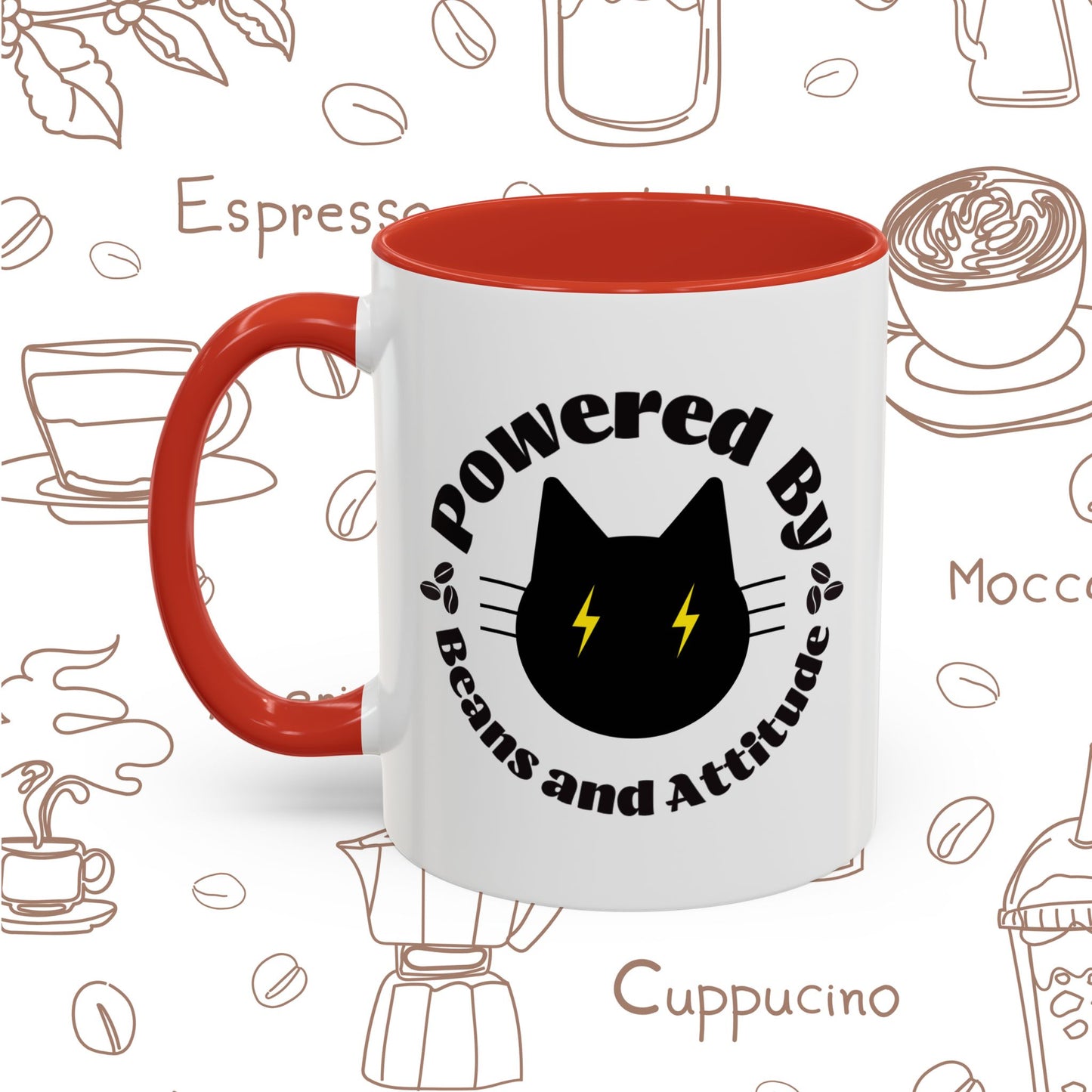 Powered By Beans and Attitude Coffee Mug | Accent Mug 11oz 15oz