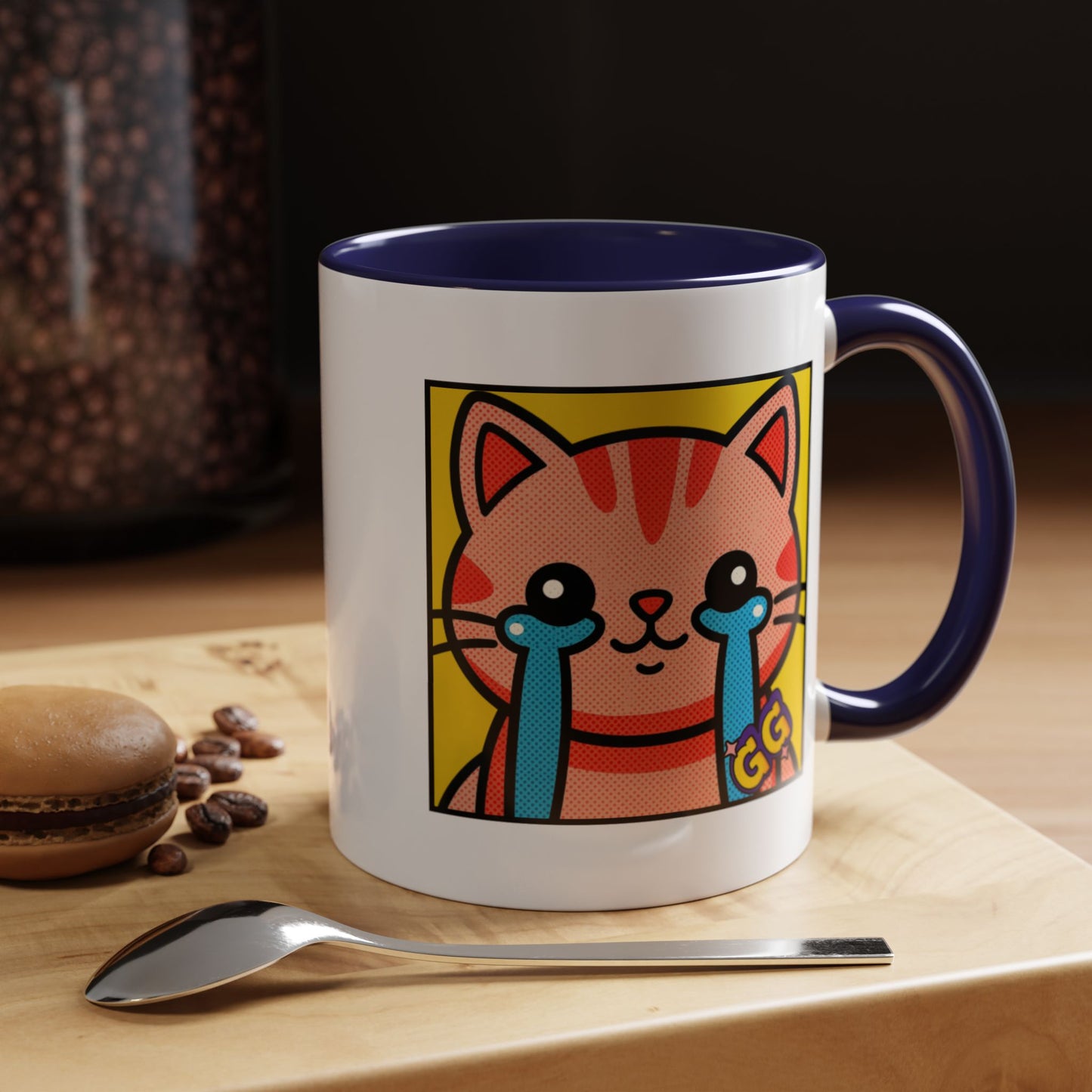 Good Game Tears of Joy - Cute Crying Cat Accent Coffee Mug (11/15oz) – Kawaii Pop Art Cat Emote GG