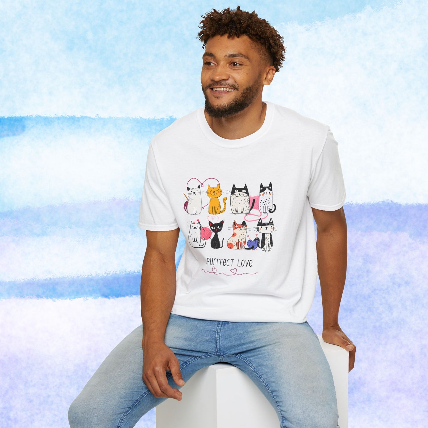 Cat Lover T-Shirt — "Purrfect Love" Cute Cartoon Cats Tee
