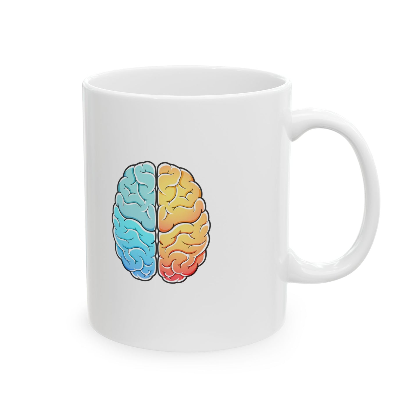 Mom Briain - Colorful Brain Humor Ceramic Mug - 11oz Ideal Mom Gifts