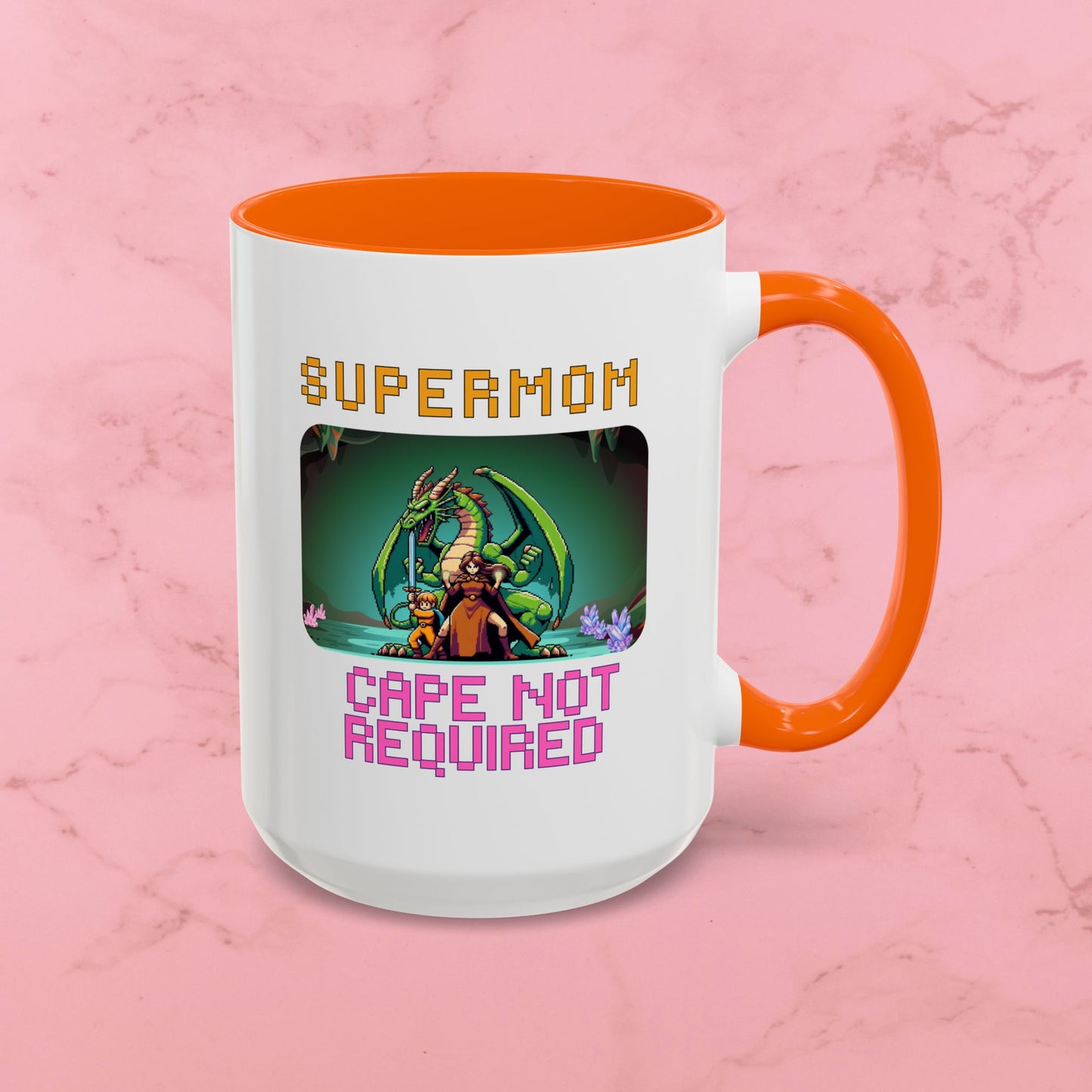 Dungeon Crawling Coffee Mug — "Supermom: Cape Not Required" Accent Mug (11/15oz)