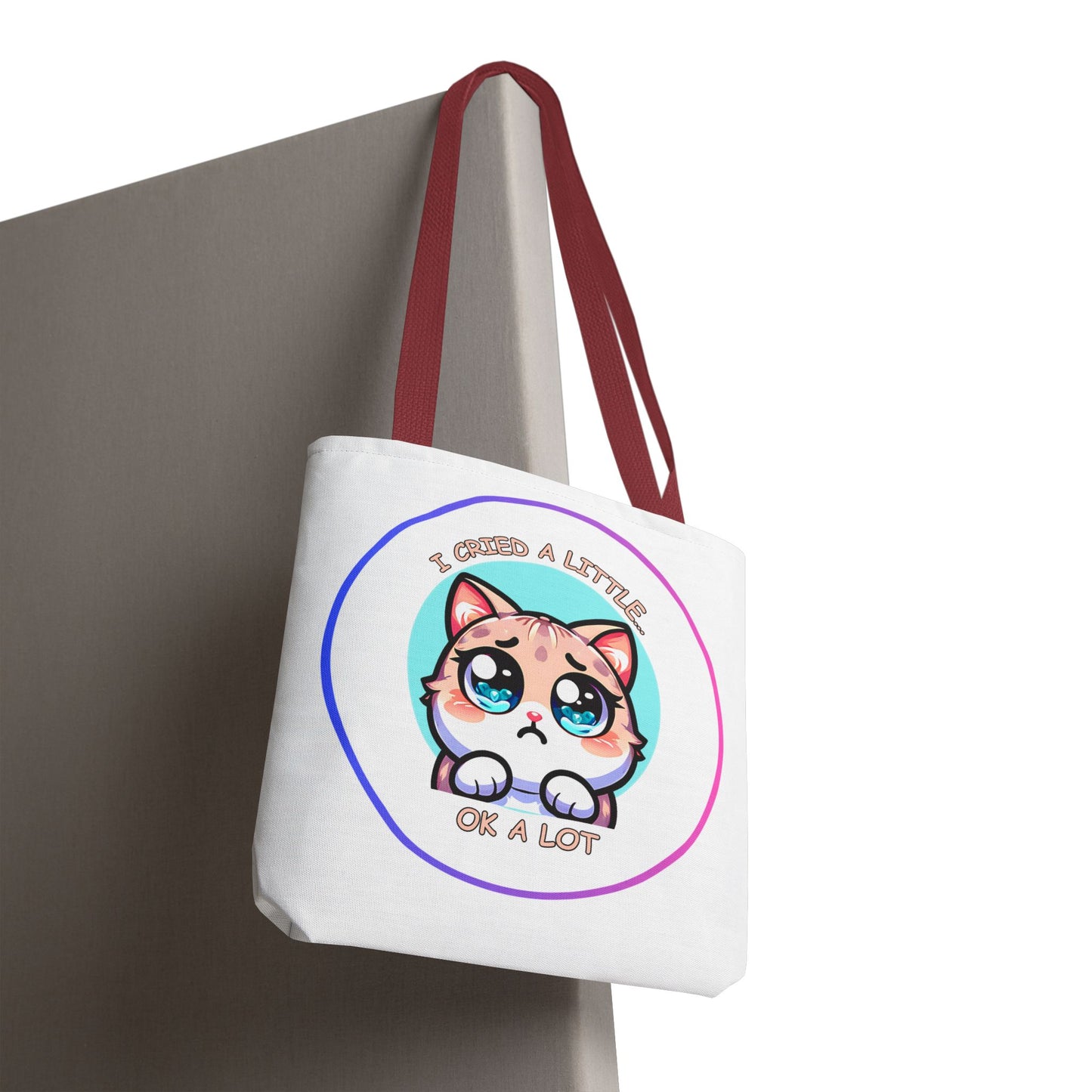 I Cried a Little.... Ok a lot - Tote Bag | Cute Kawaii Cat Illustration