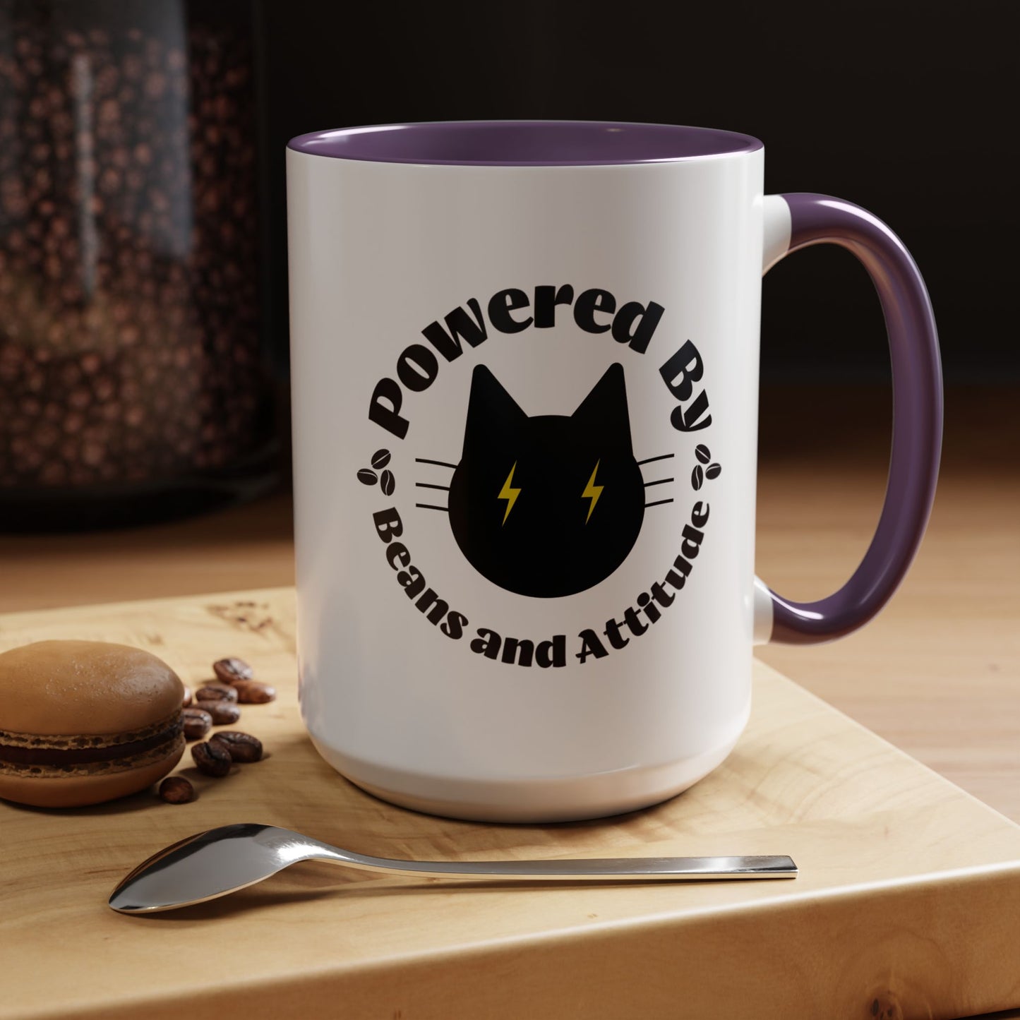Powered By Beans and Attitude Coffee Mug | Accent Mug 11oz 15oz