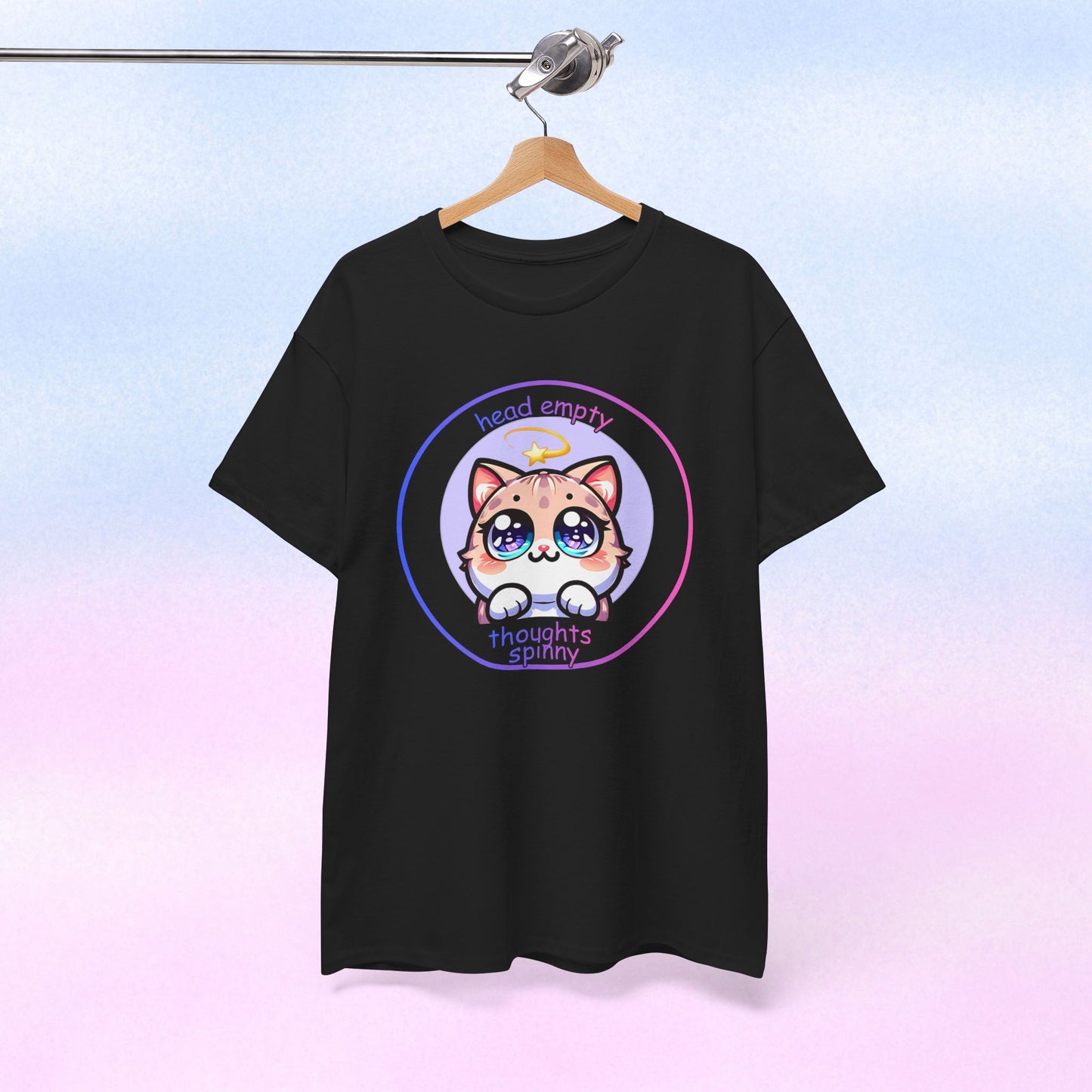 Cute Kawaii Dizzy Cat T-Shirt — "head empty. thoughts spinny."