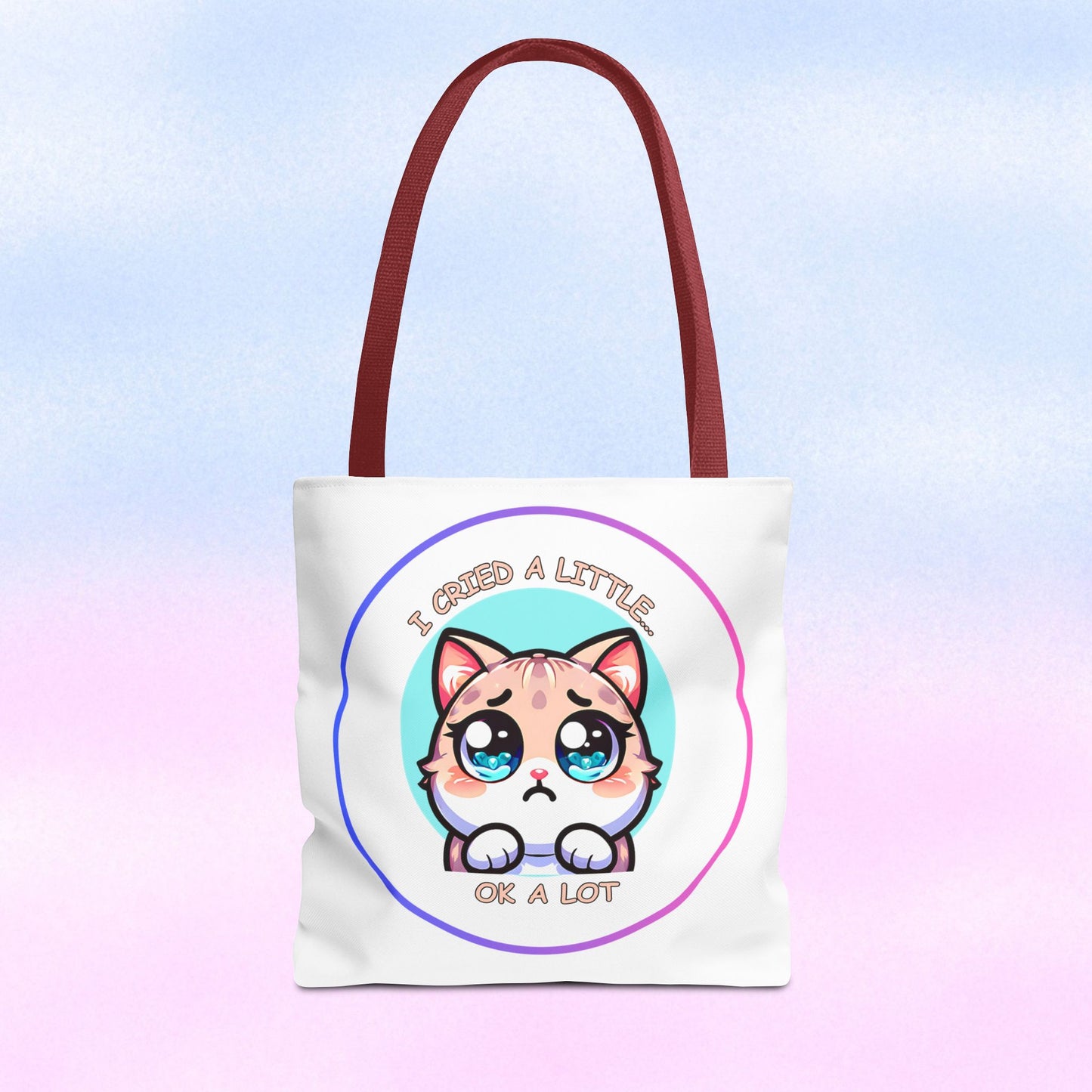 I Cried a Little.... Ok a lot - Tote Bag | Cute Kawaii Cat Illustration