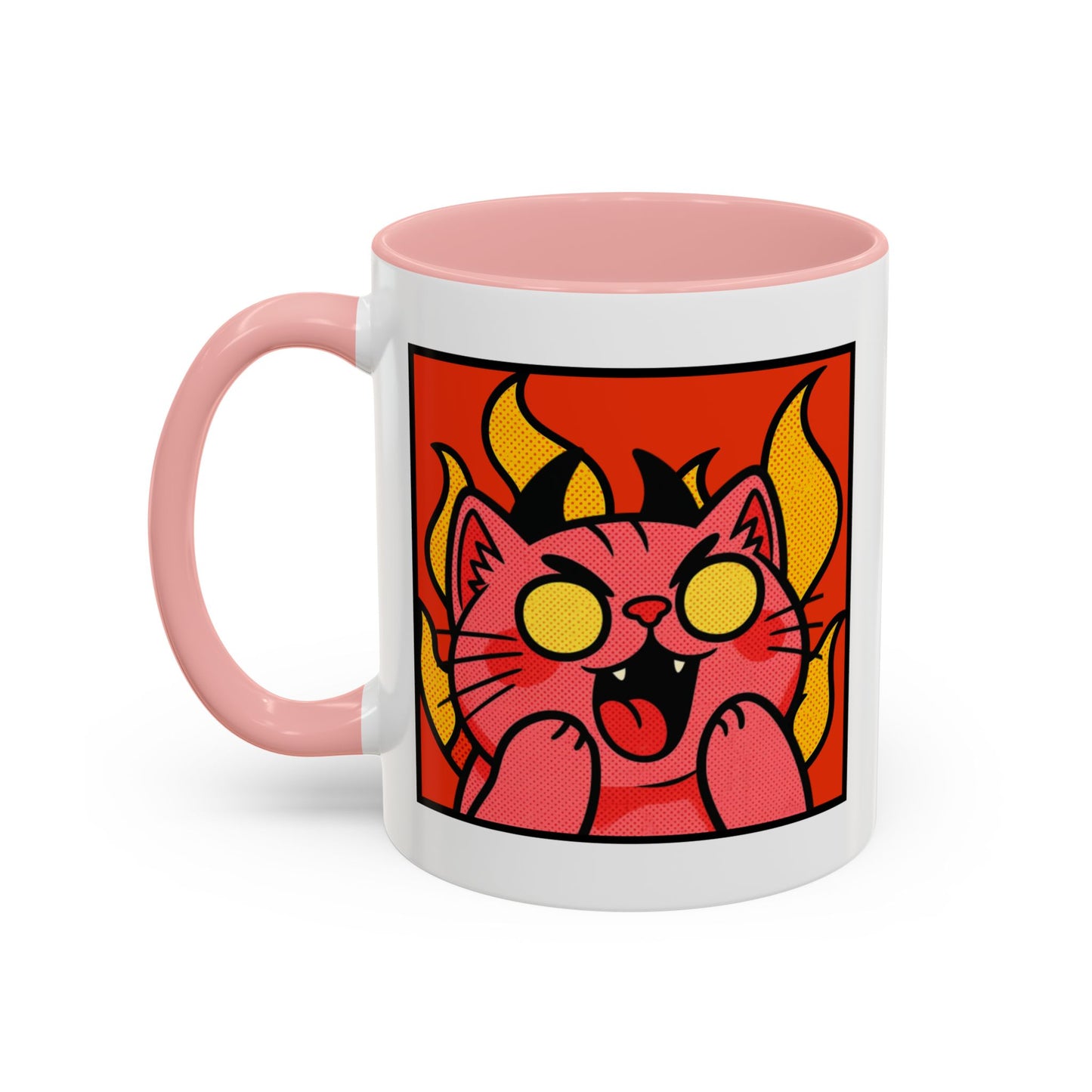 Evil Laughing Cat - Twitch Emote - Cute Devil Cat Accent Coffee Mug (11/15oz)