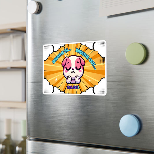 Stay Calm Pink Bulldog Emote 'Breath In... Breath Out... Bark' Vinyl Decal