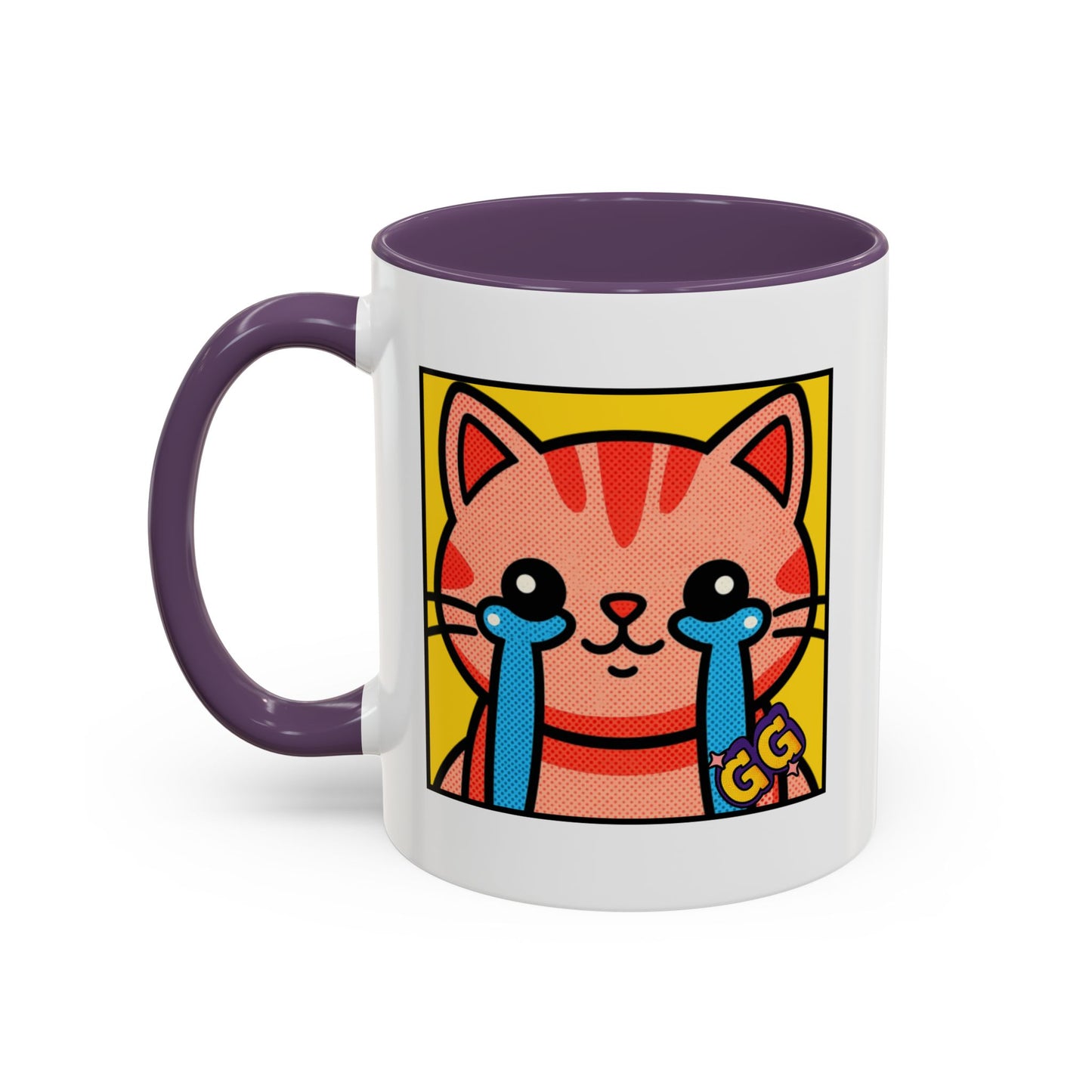 Good Game Tears of Joy - Cute Crying Cat Accent Coffee Mug (11/15oz) – Kawaii Pop Art Cat Emote GG