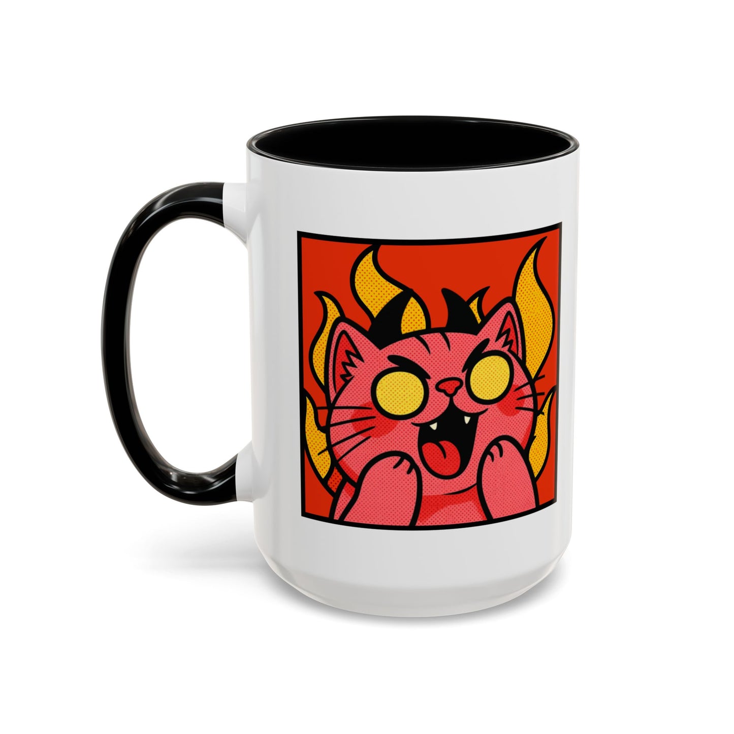 Evil Laughing Cat - Twitch Emote - Cute Devil Cat Accent Coffee Mug (11/15oz)