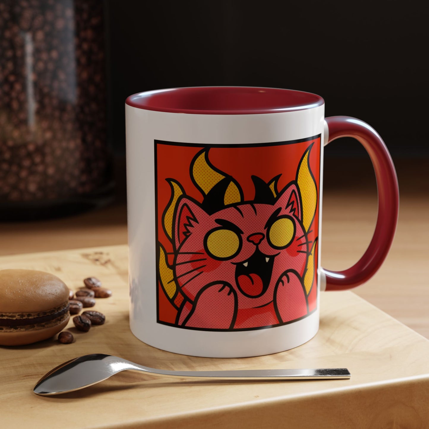 Evil Laughing Cat - Twitch Emote - Cute Devil Cat Accent Coffee Mug (11/15oz)