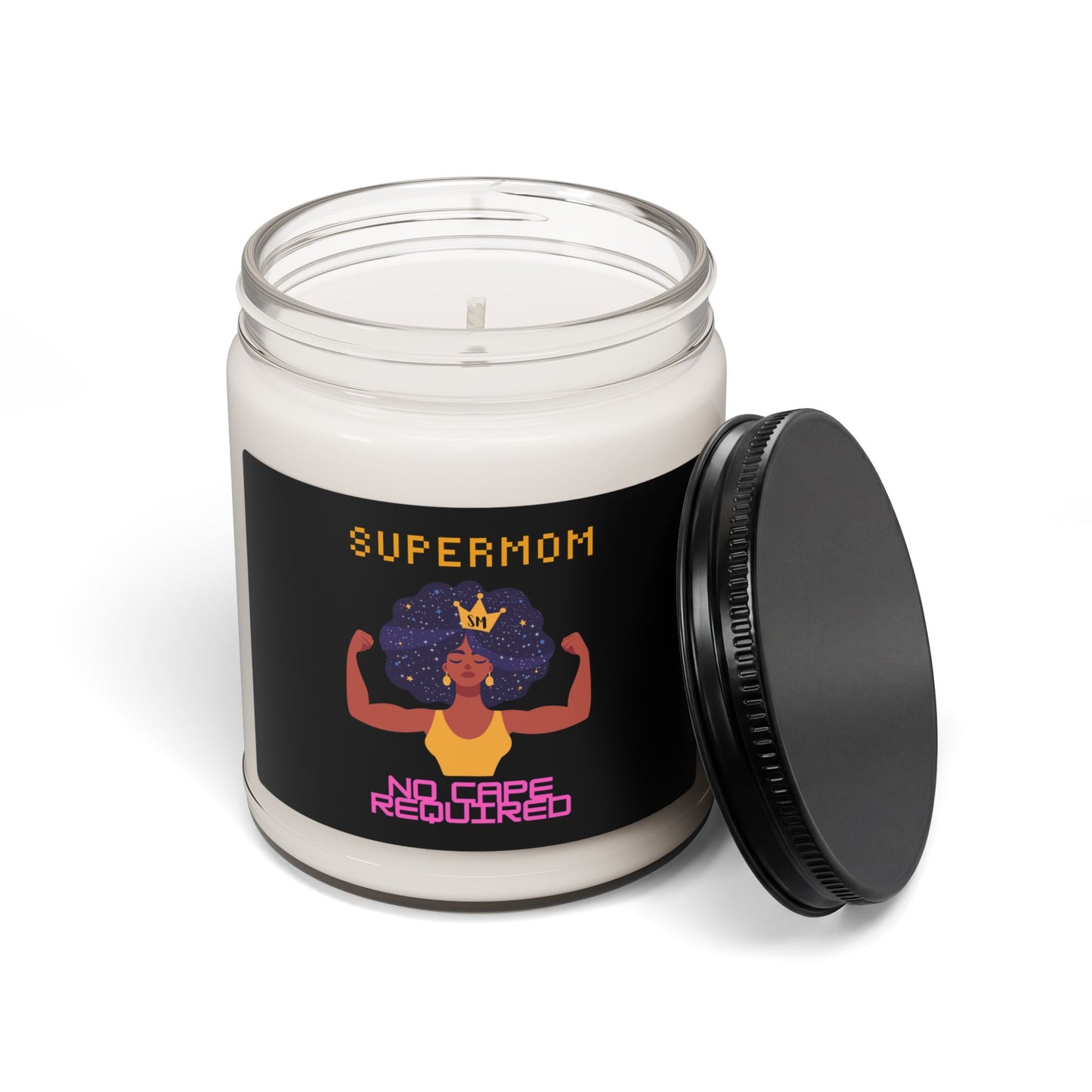 Scented Soy Candle — "Supermom No Cape Required" Gift Candle for Moms, 9oz