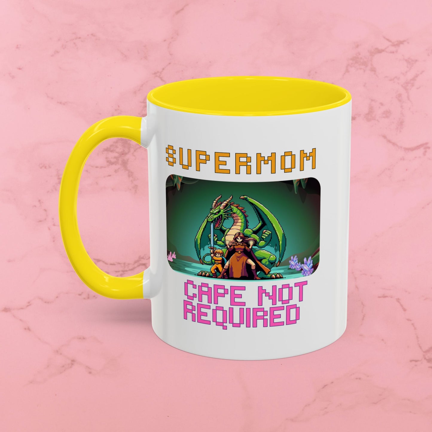 Dungeon Crawling Coffee Mug — "Supermom: Cape Not Required" Accent Mug (11/15oz)