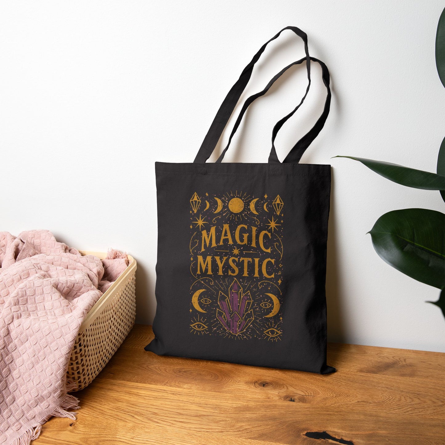 Mystical Magic Cotton Canvas Tote Bag - Witchy/Occult Aesthetic - Perfect for Halloween, Eco-Friendly, Gift for Witches, Market Bag, Shopping Tote, Witchy Vibes