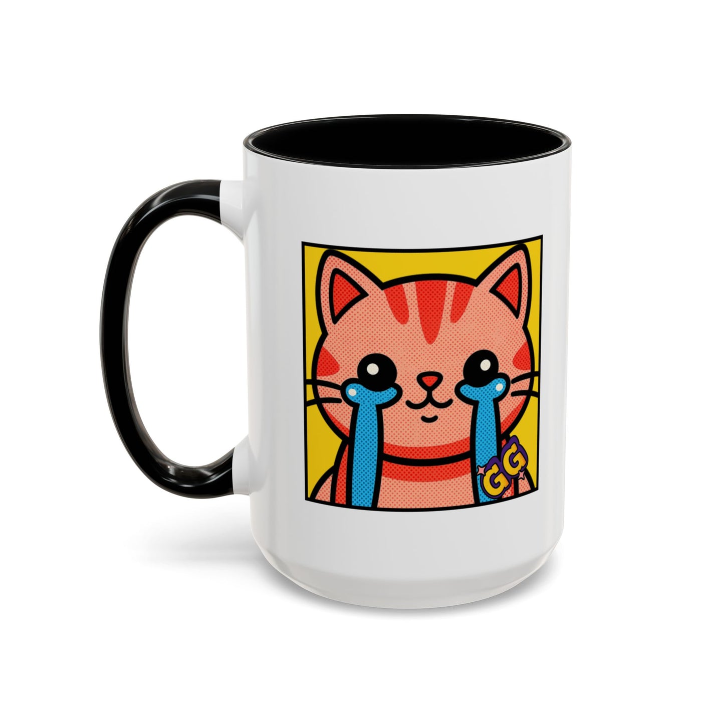 Good Game Tears of Joy - Cute Crying Cat Accent Coffee Mug (11/15oz) – Kawaii Pop Art Cat Emote GG