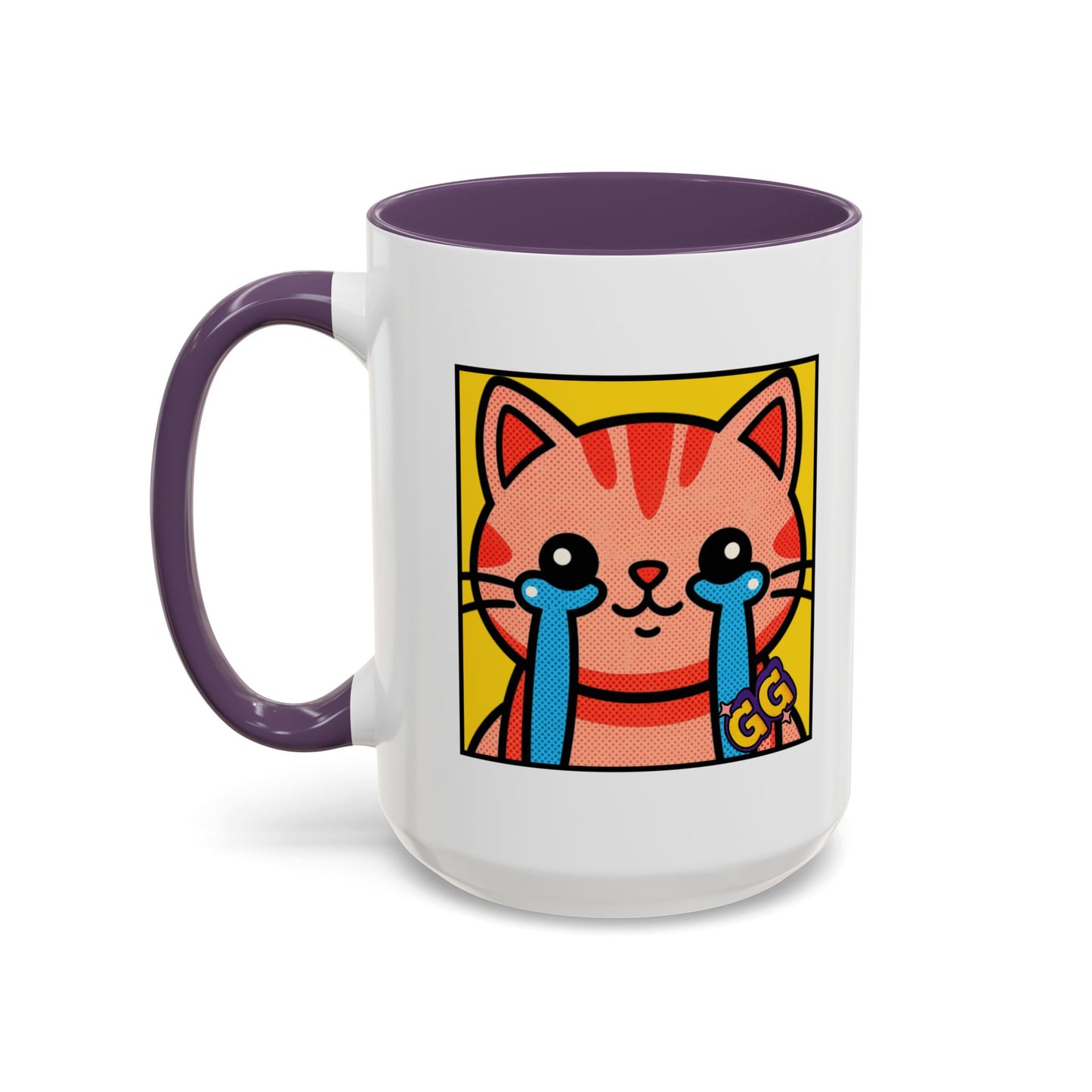 Good Game Tears of Joy - Cute Crying Cat Accent Coffee Mug (11/15oz) – Kawaii Pop Art Cat Emote GG