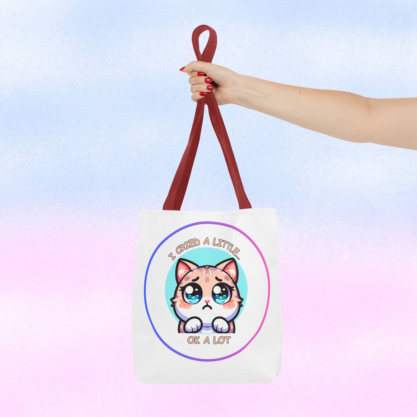 I Cried a Little.... Ok a lot - Tote Bag | Cute Kawaii Cat Illustration