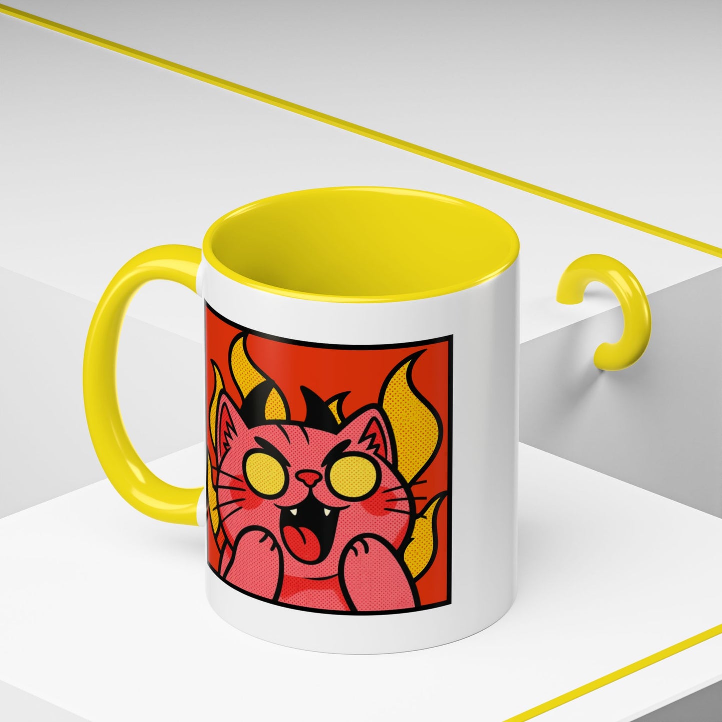 Evil Laughing Cat - Twitch Emote - Cute Devil Cat Accent Coffee Mug (11/15oz)
