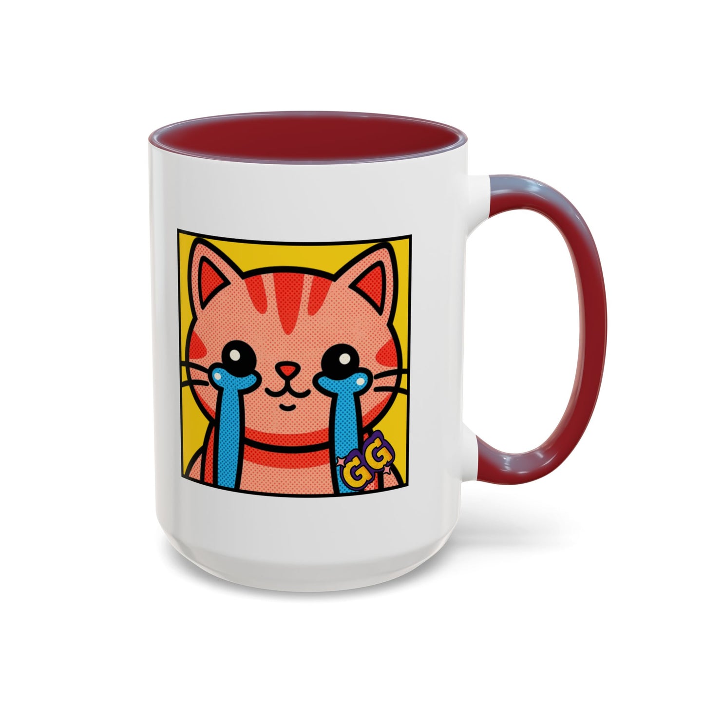 Good Game Tears of Joy - Cute Crying Cat Accent Coffee Mug (11/15oz) – Kawaii Pop Art Cat Emote GG