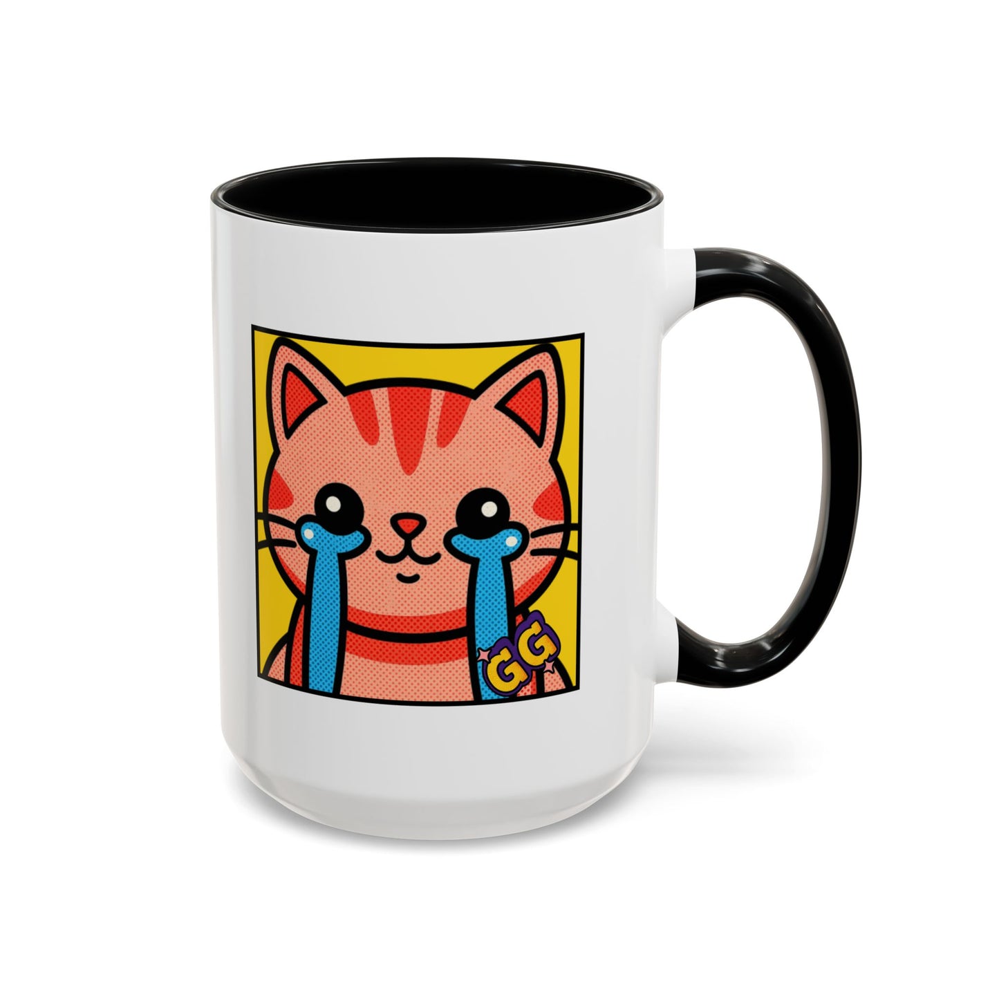 Good Game Tears of Joy - Cute Crying Cat Accent Coffee Mug (11/15oz) – Kawaii Pop Art Cat Emote GG