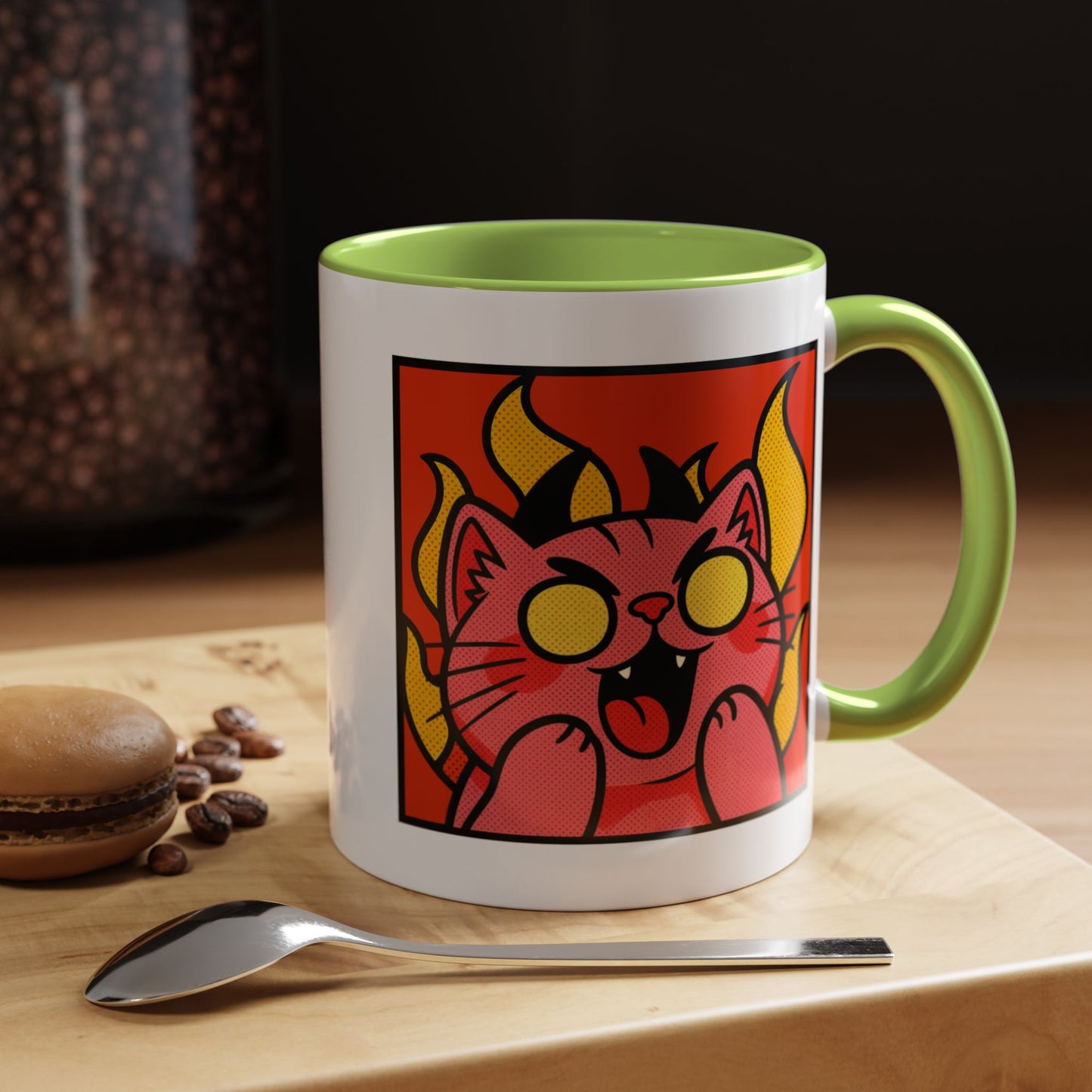 Evil Laughing Cat - Twitch Emote - Cute Devil Cat Accent Coffee Mug (11/15oz)