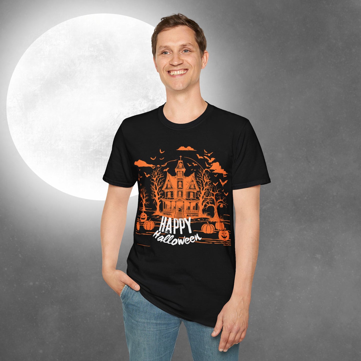 Midnight Mischief at the Haunted Hollow - Happy Halloween T-Shirt - Spooky, Fun, Casual Wear, Perfect for Fall Celebrations, Halloween Parties, Trick or Treating, [...]