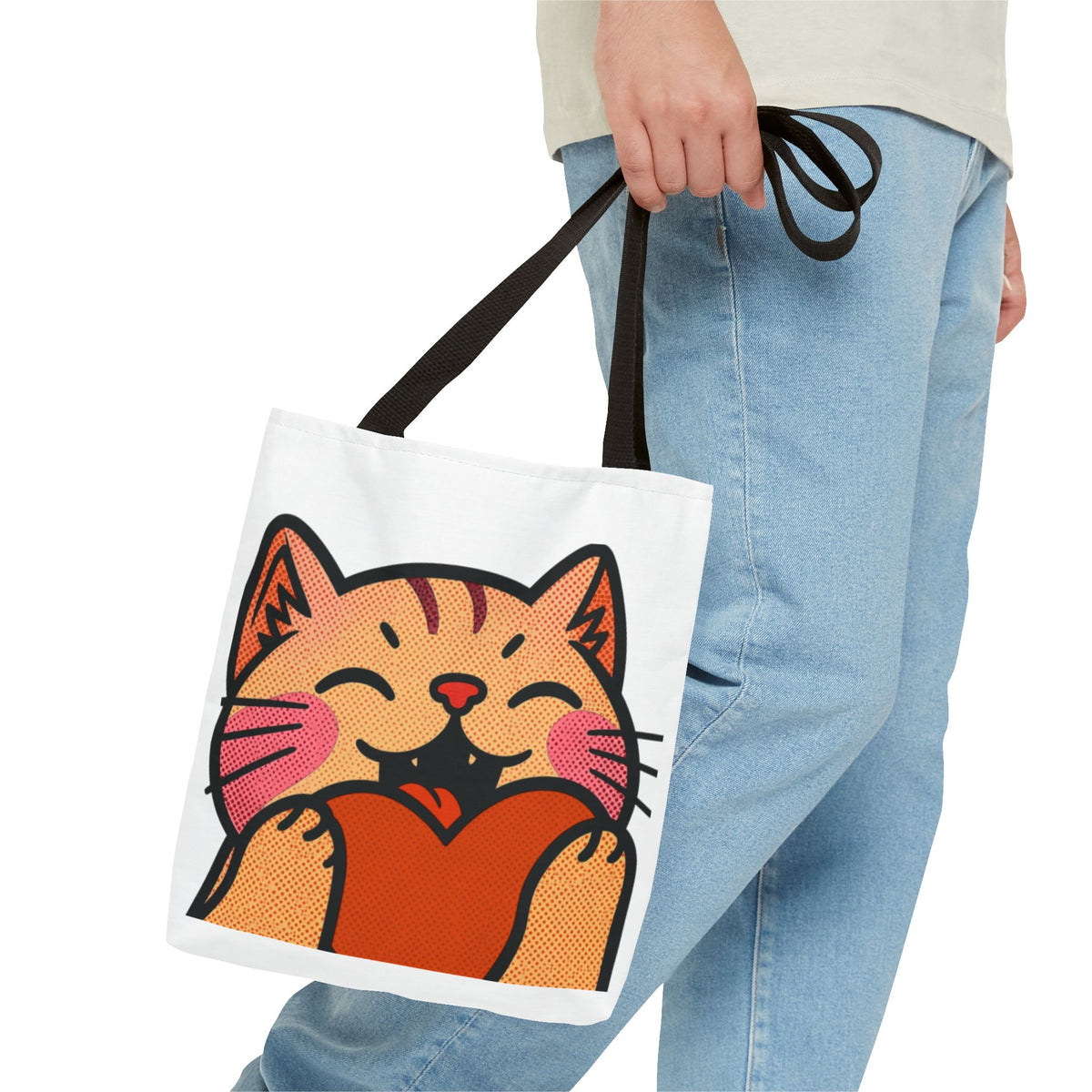 Heart, Hug, Happiness, Love Tote Bag – Happy Cat Twitch Emote