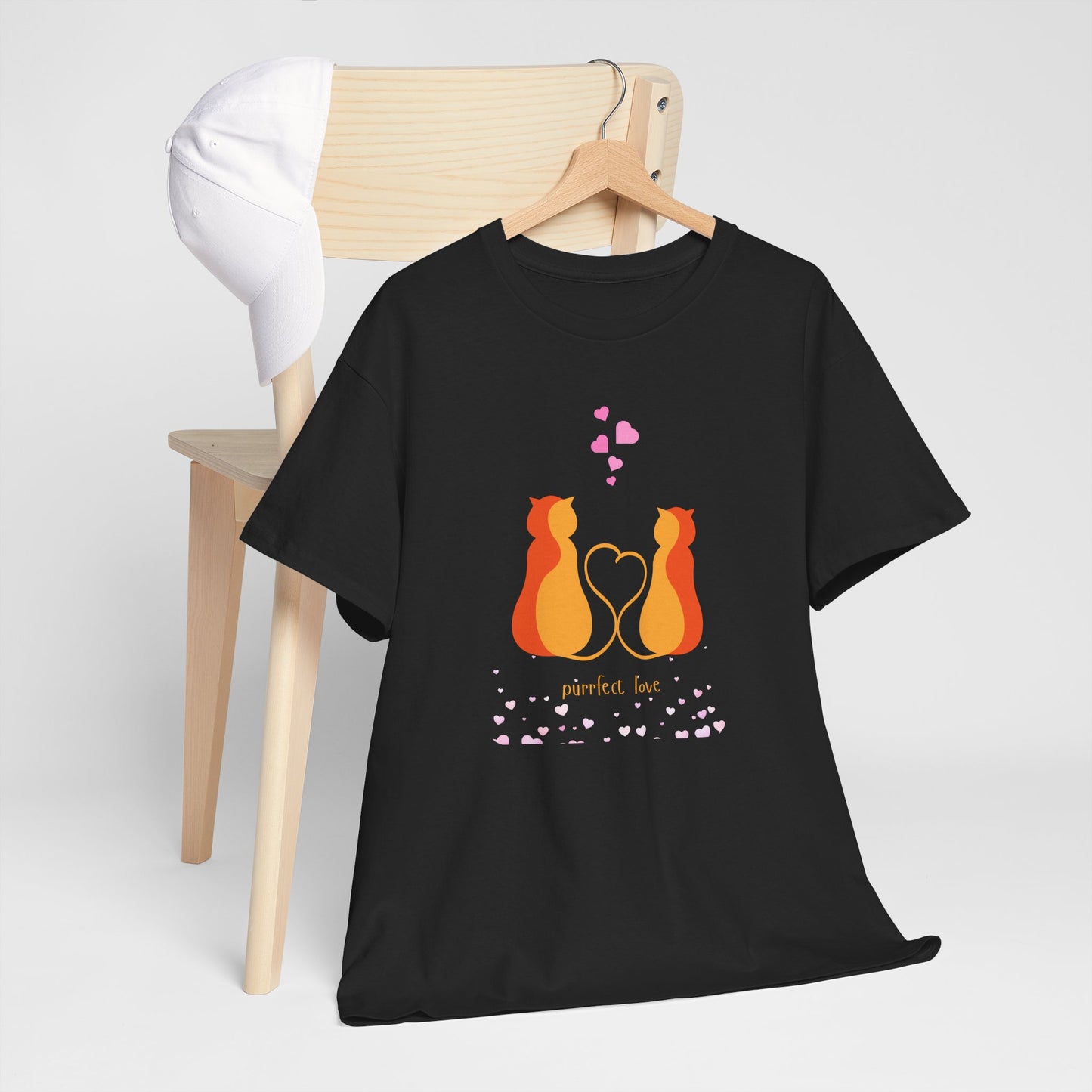 Cat Love T‑Shirt — 'Perfect Love' Romantic Cat Couple Graphic Tee