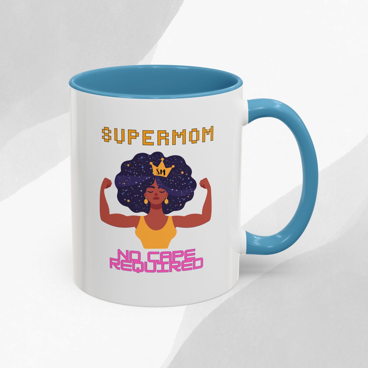 Accent Coffee Mug — "Supermom: No Cape Required" Empowerment Coffee Mug